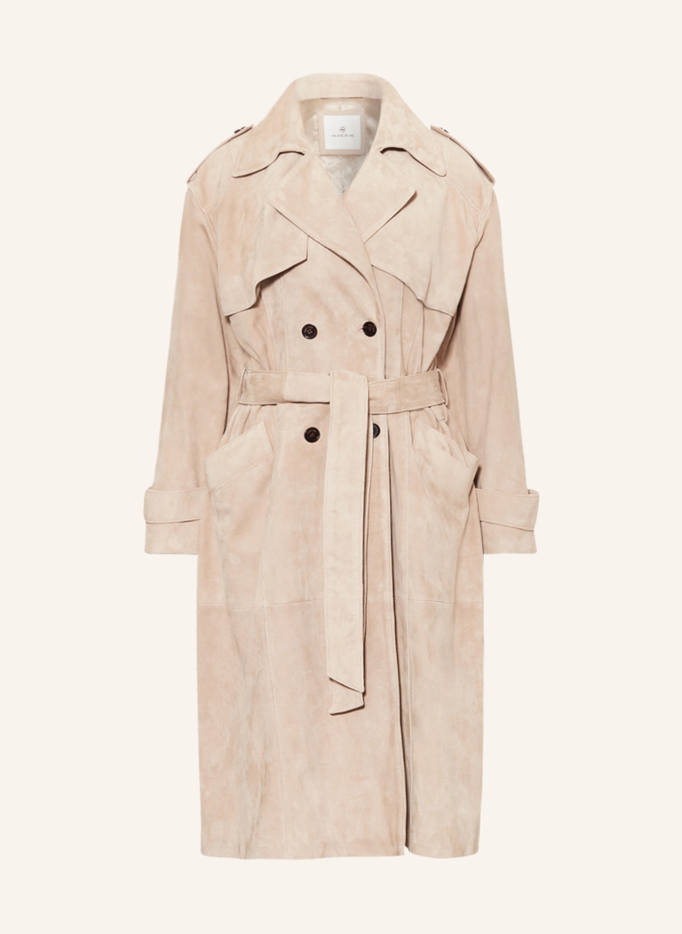 ANINE BING Leather trench coat FINLEY, Color: BEIGE (Image 1)