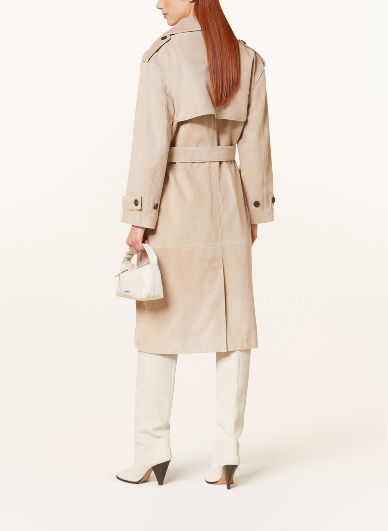 ANINE BING Leather trench coat FINLEY, Color: BEIGE (Image 3)