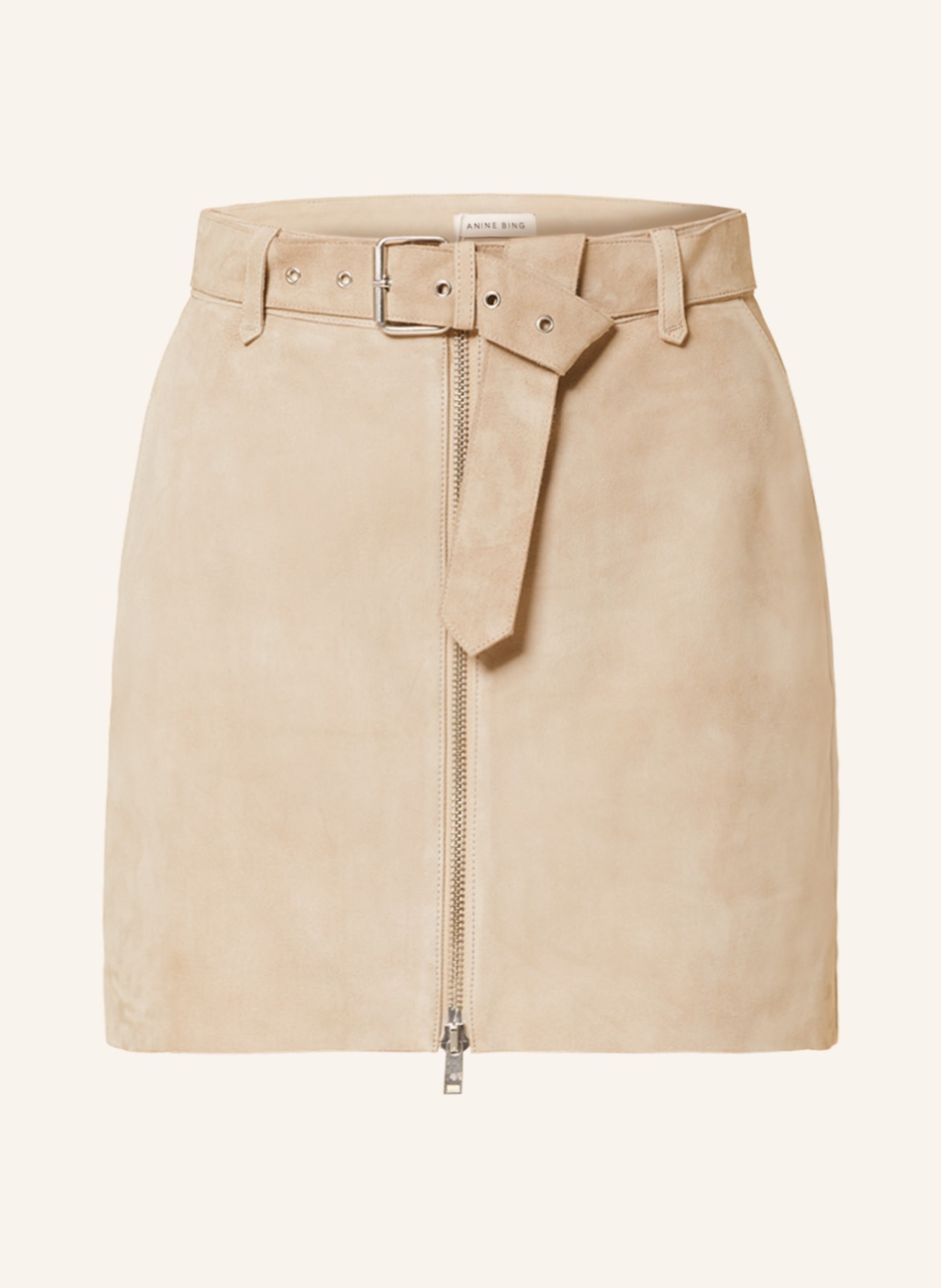 ANINE BING Leather skirt ANA, Color: BEIGE (Image 1)