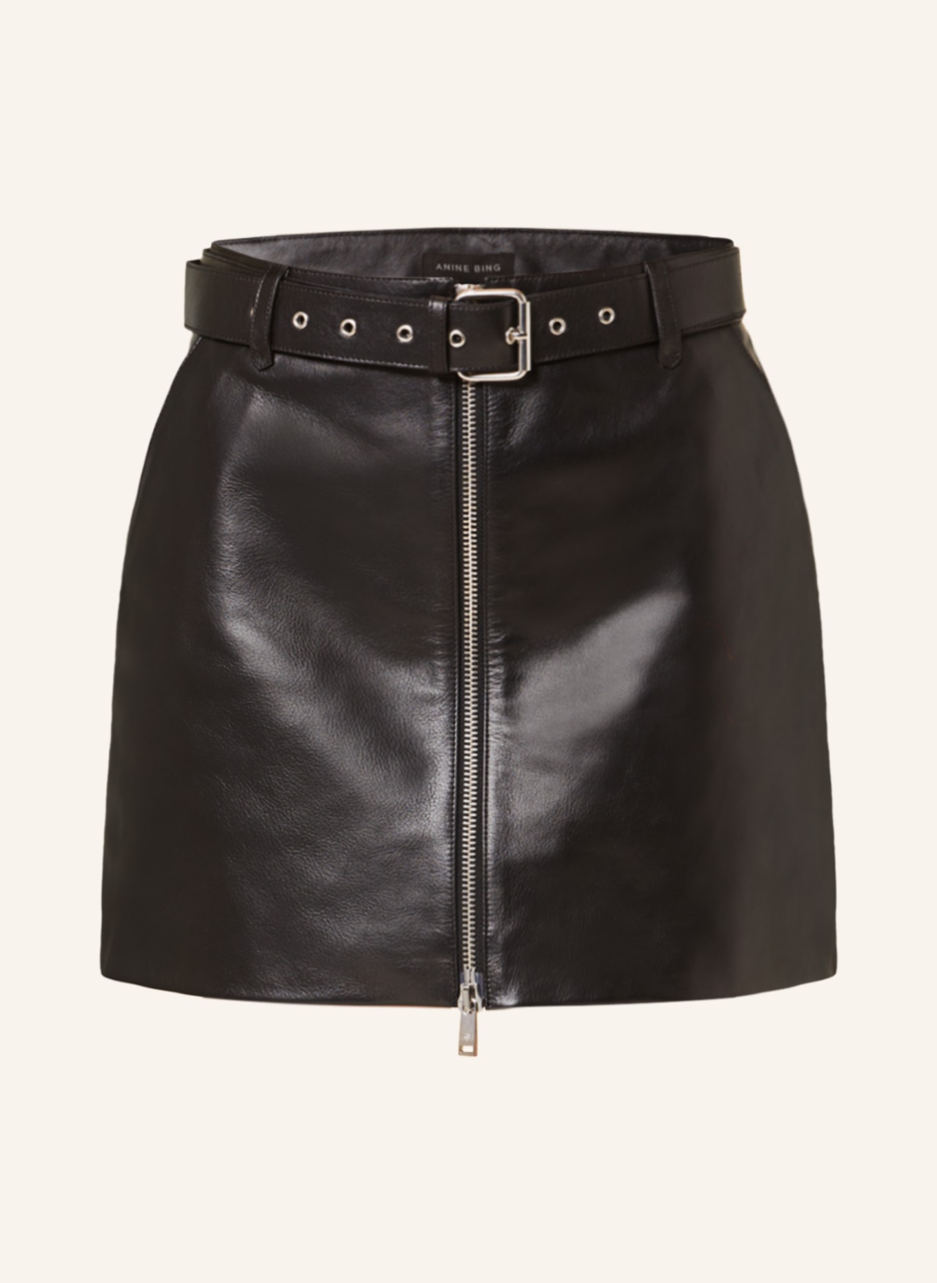 ANINE BING Leather skirt ANA, Color: BLACK (Image 1)