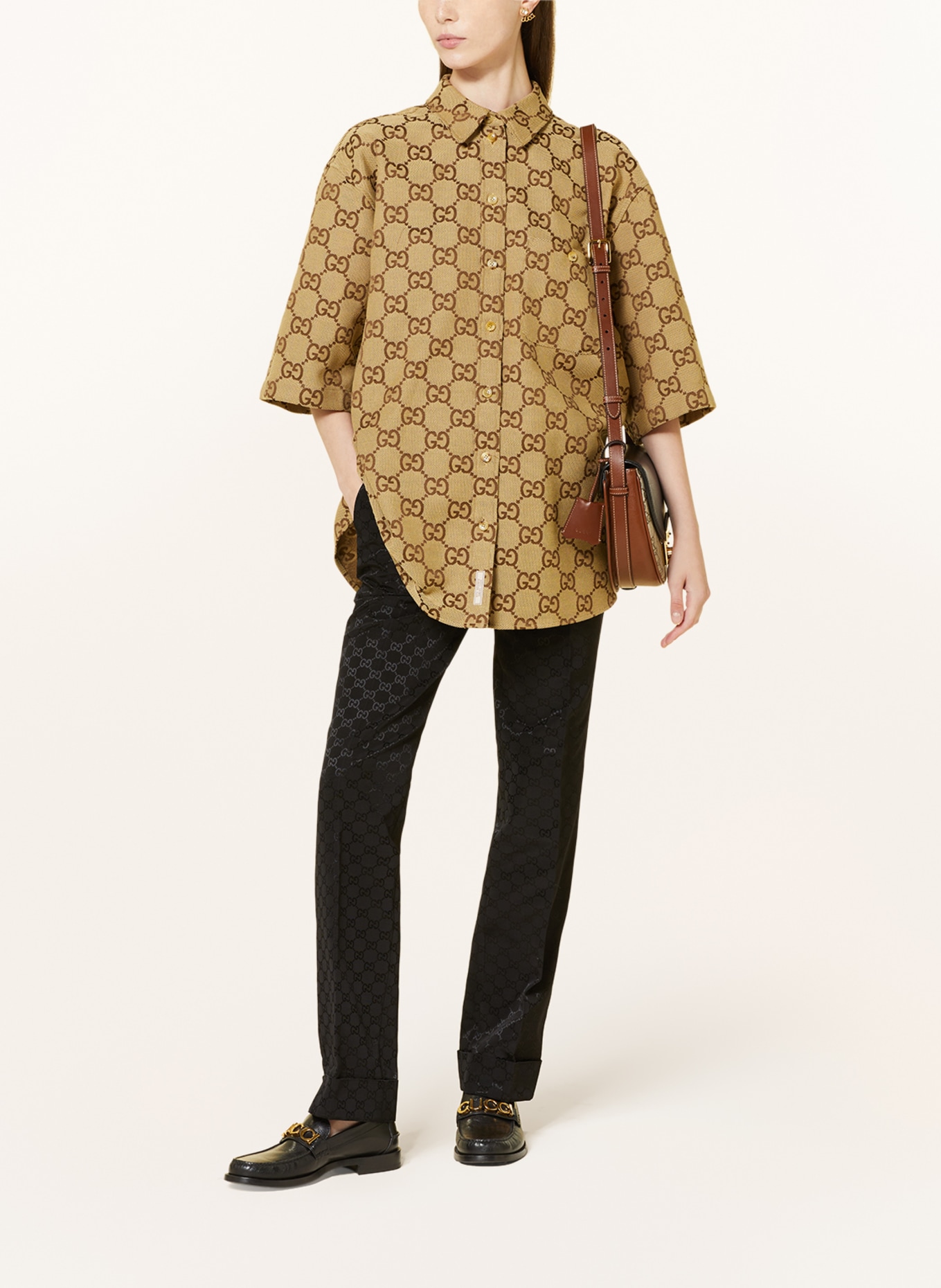 GUCCI Shirt blouse, Color: LIGHT BROWN/ BROWN (Image 2)