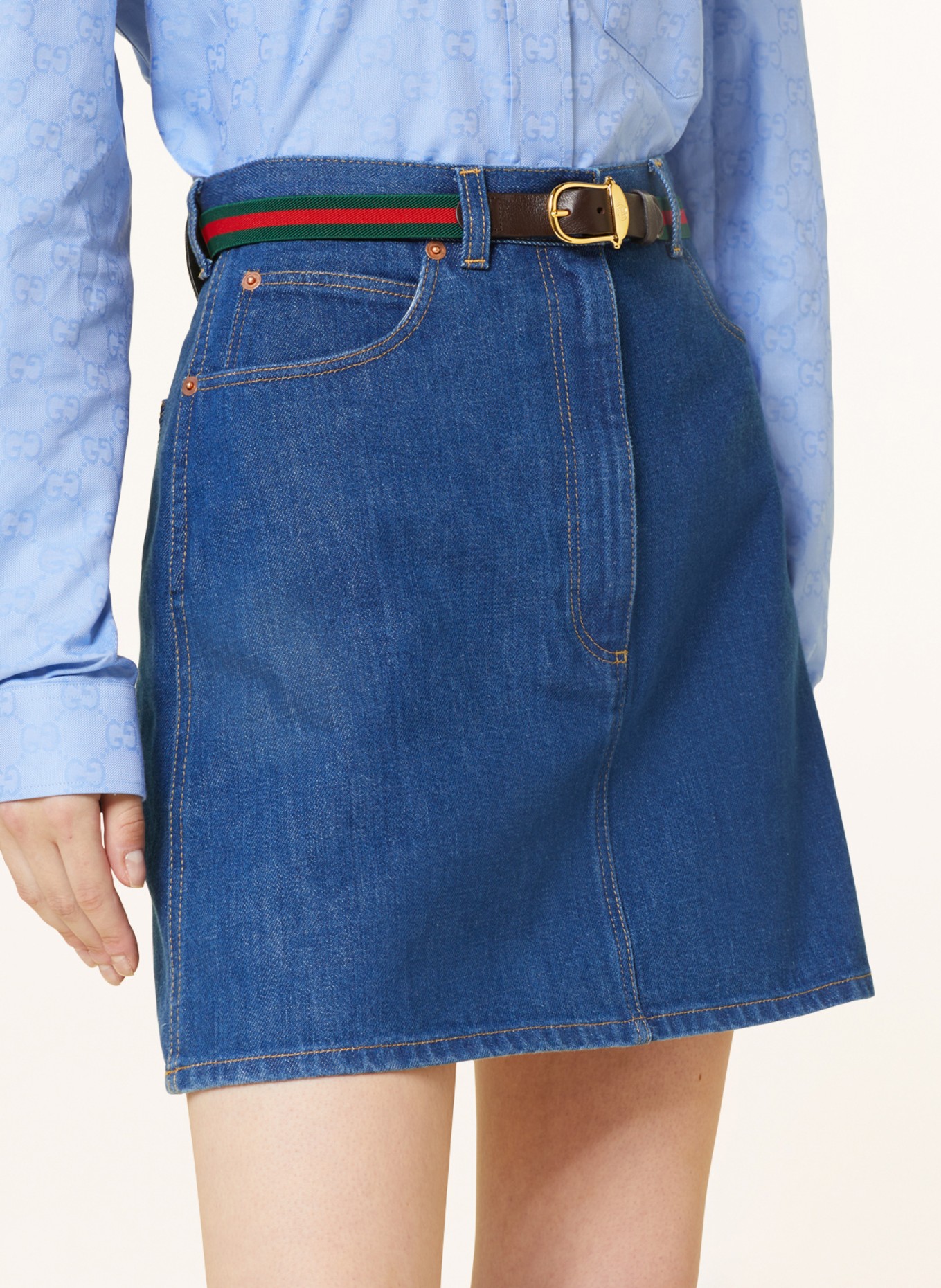 GUCCI Denim skirt, Color: 4759 DARK BLUE/MIX (Image 4)