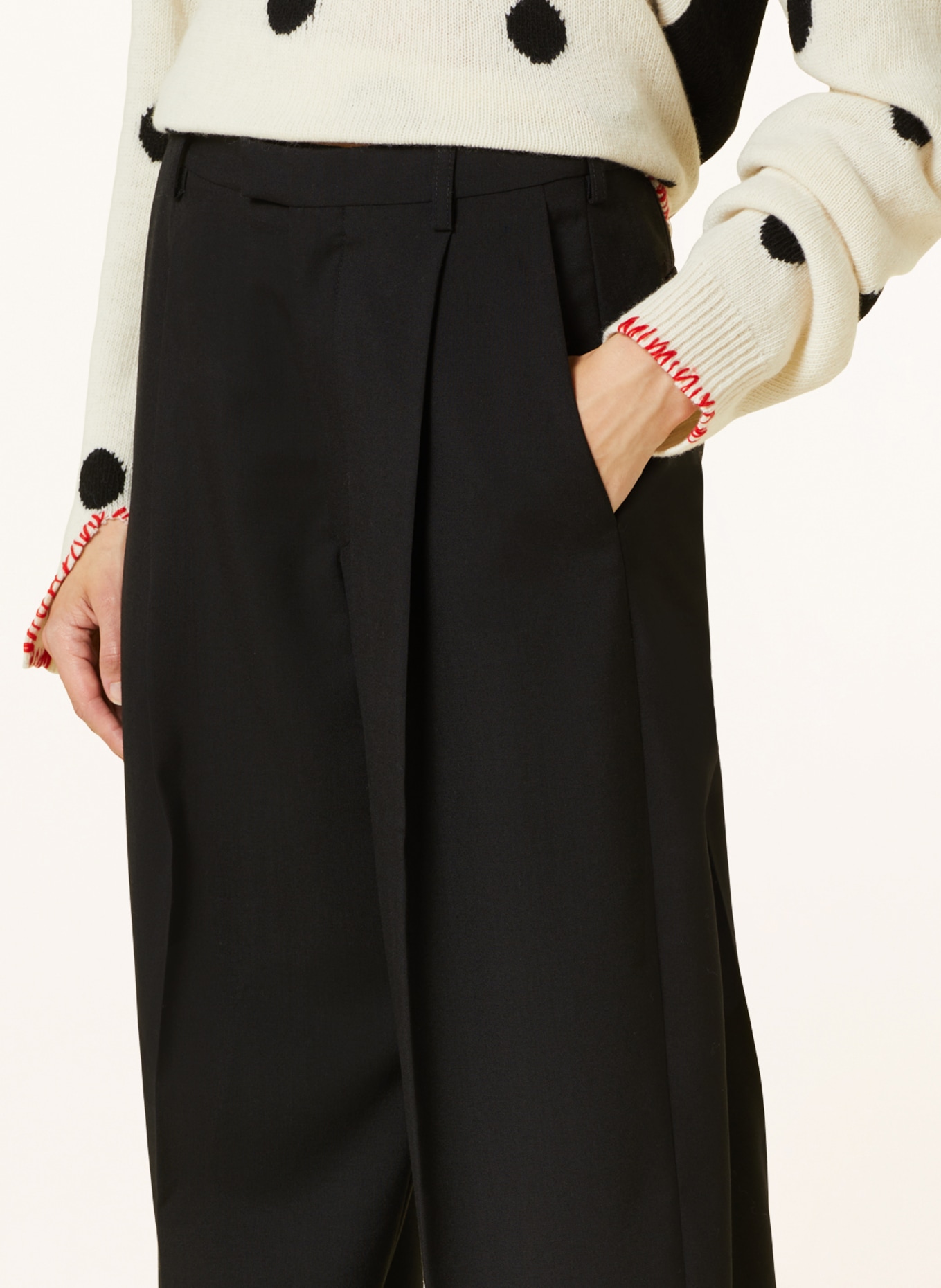 MARNI Wide leg trousers, Color: BLACK (Image 5)
