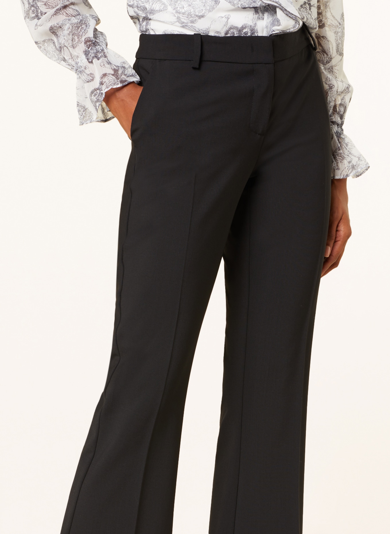 Kiltie Bootcut trousers FLO, Color: BLACK (Image 5)