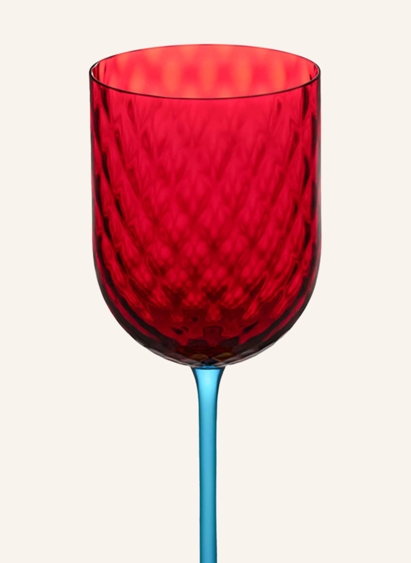 DOLCE & GABBANA CASA Weinglas CARRETTO: DUNKELROT / BLAU / GELB