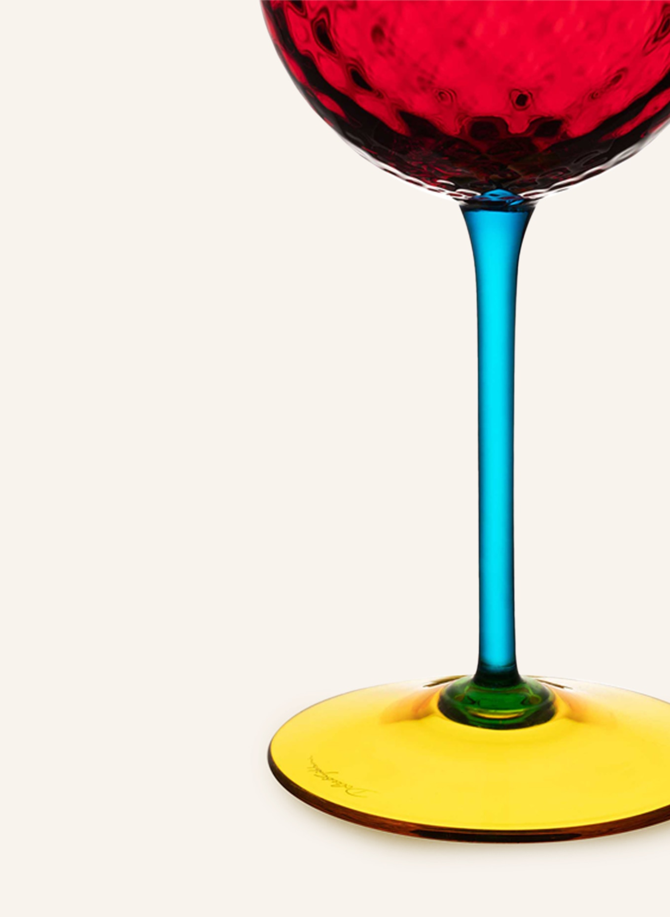 DOLCE & GABBANA CASA Weinglas CARRETTO: DUNKELROT / BLAU / GELB