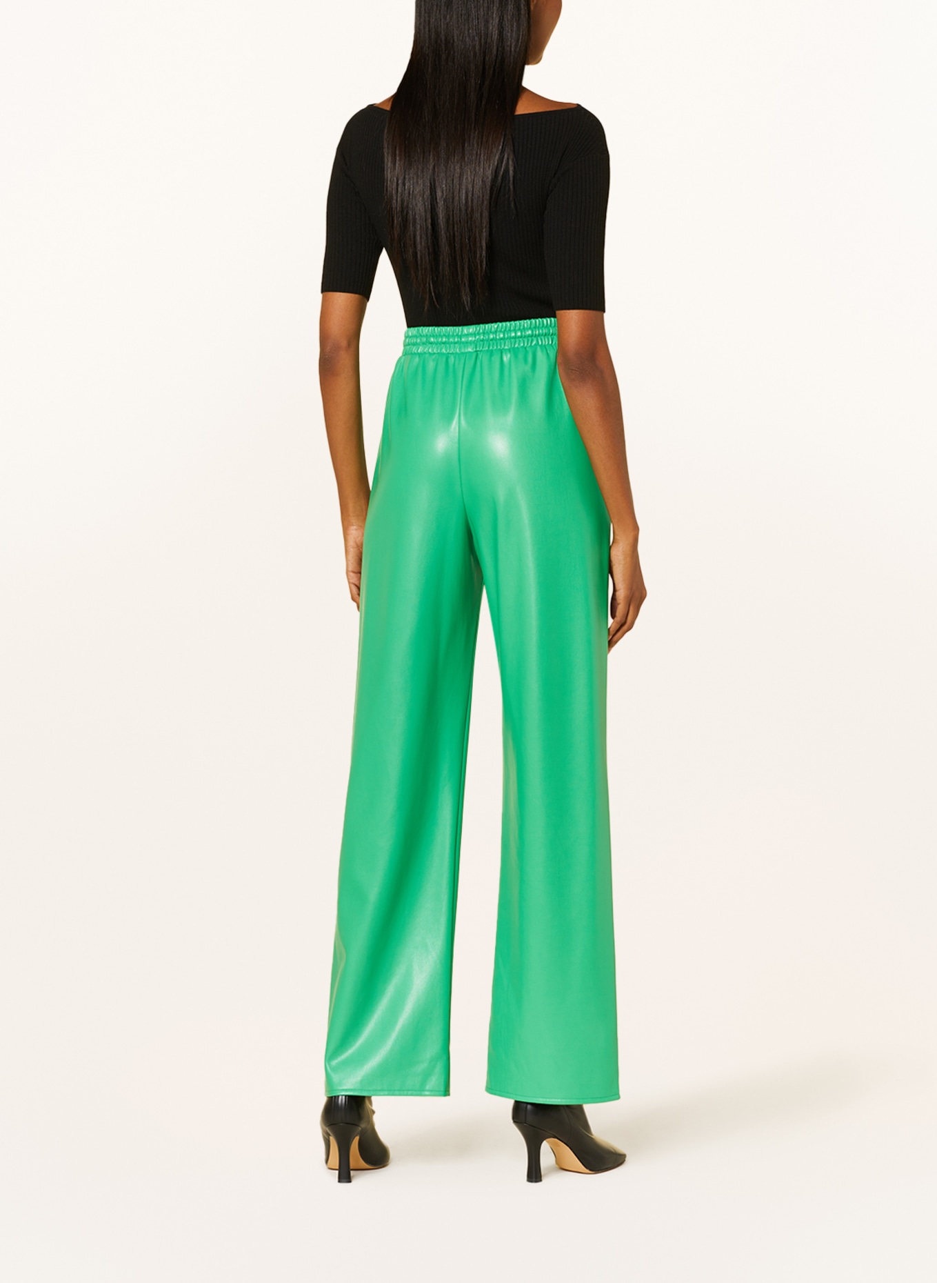 PATRIZIA PEPE Hose im Jogging-Stil in Lederoptik: GRÜN
