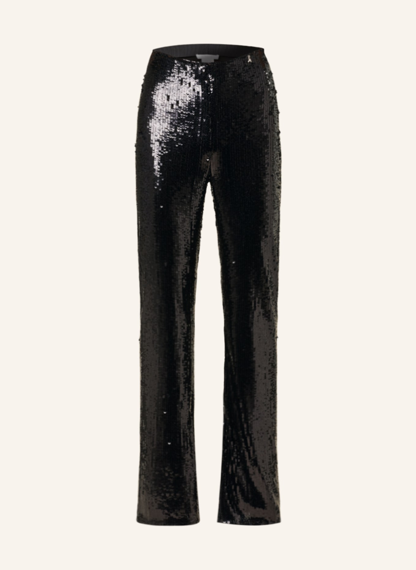 PATRIZIA PEPE Wide leg trousers with sequins, Color: BLACK (Image 1)