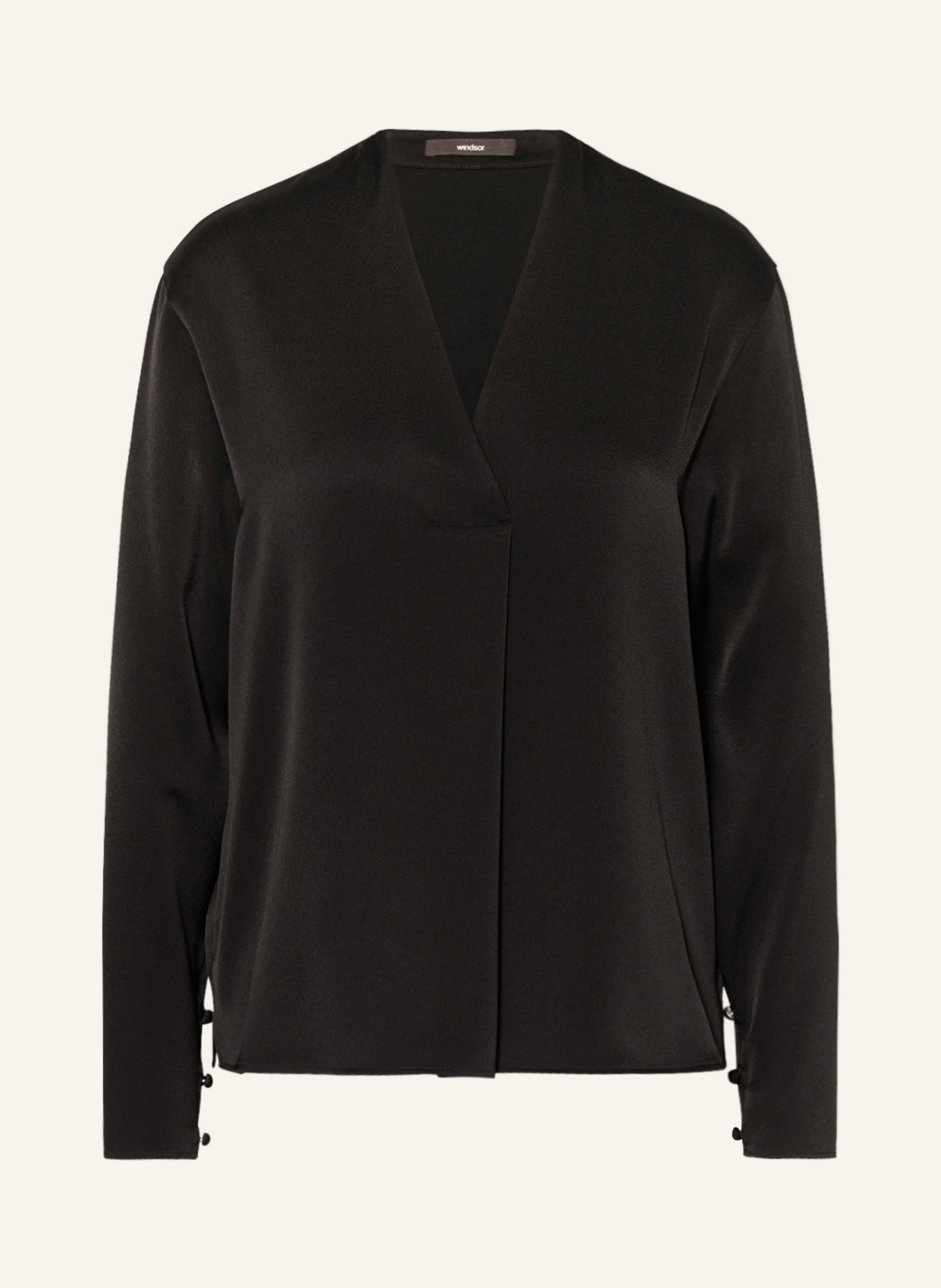 windsor. Shirt blouse in satin, Color: BLACK (Image 1)