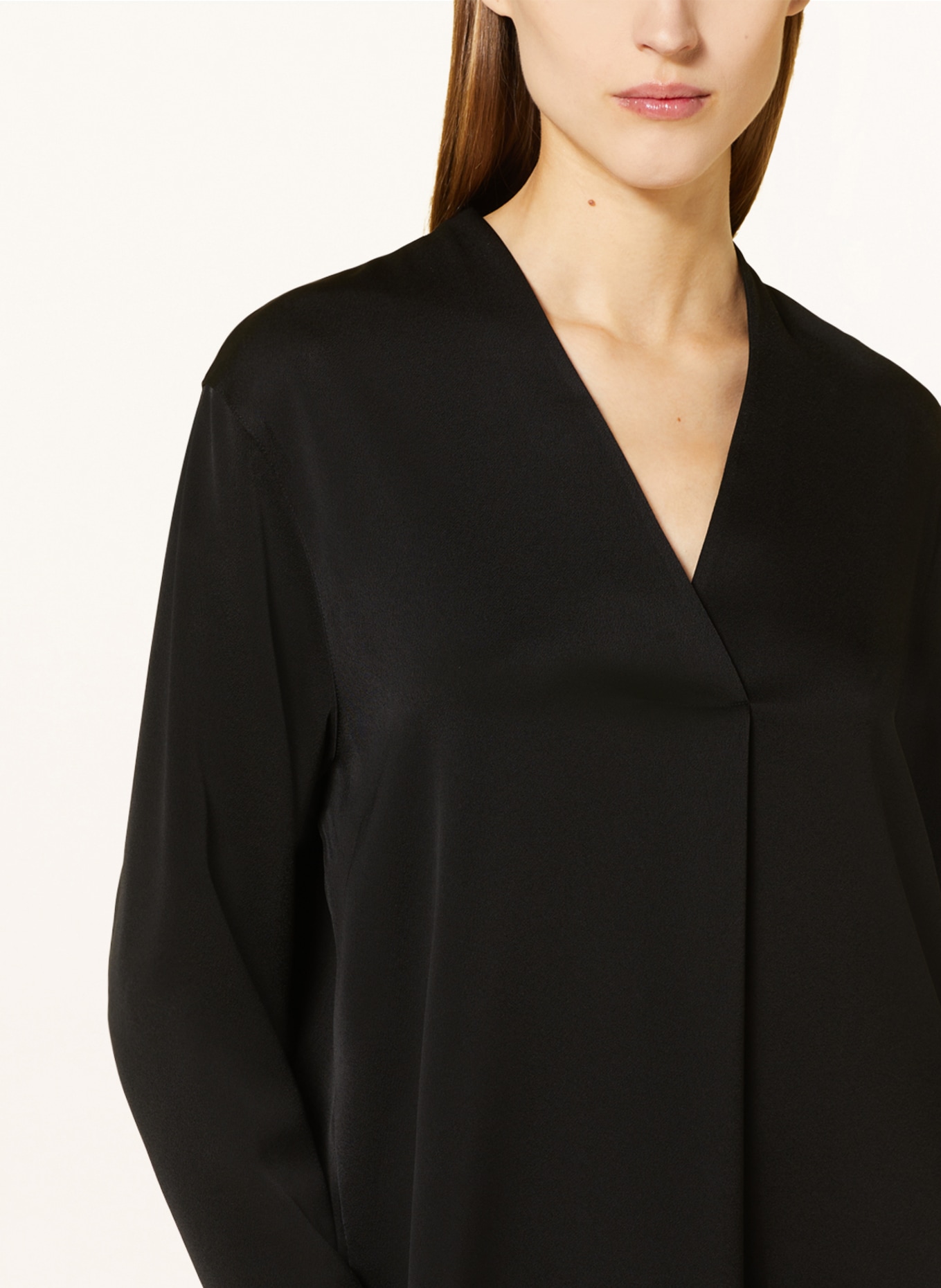 windsor. Shirt blouse in satin, Color: BLACK (Image 4)