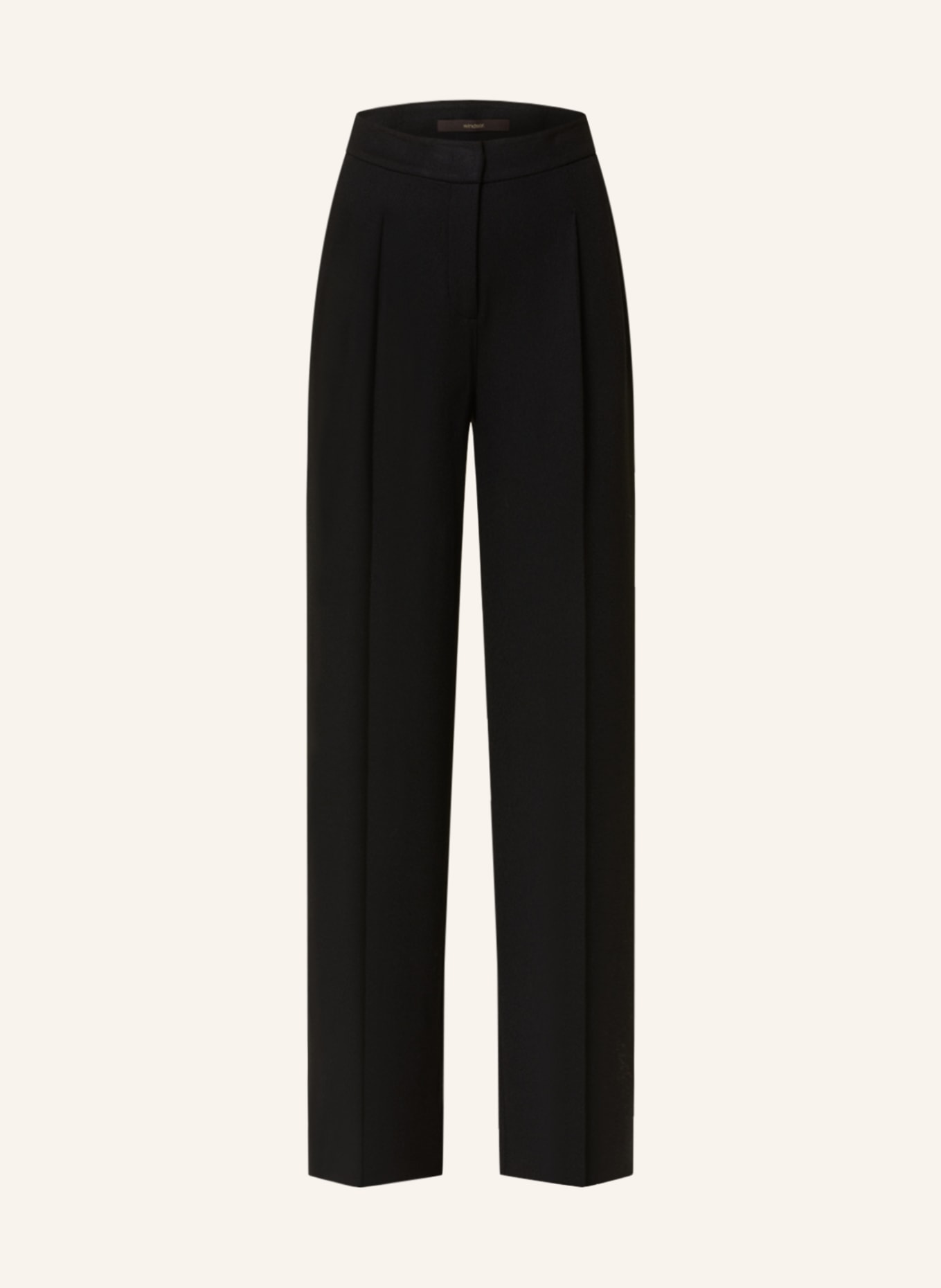 windsor. Wide leg trousers made of jersey, Color: BLACK (Image 1)