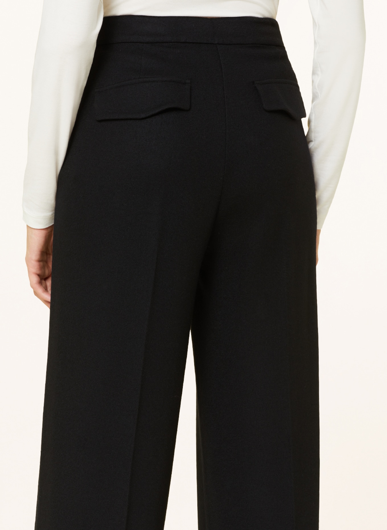 windsor. Wide leg trousers made of jersey, Color: BLACK (Image 5)