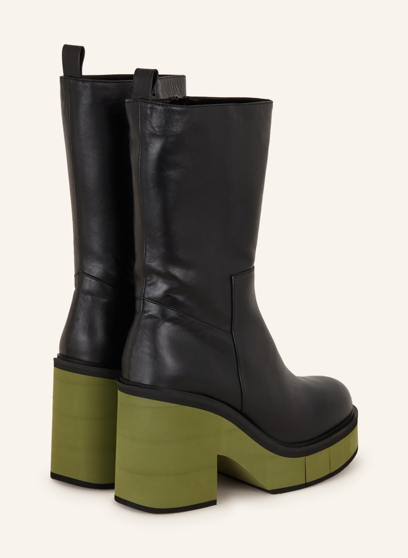 PALOMA BARCELÓ Platform Boots BROOK, Color: BLACK/ GREEN (Image 2)