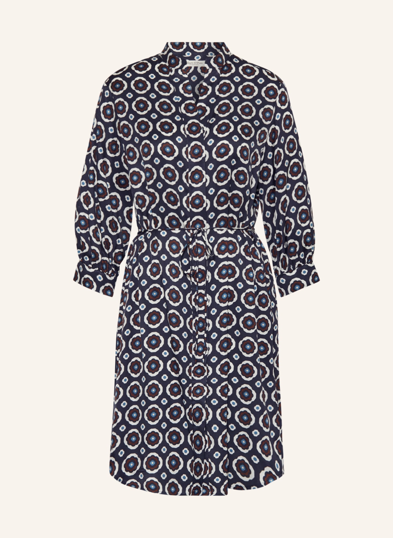 Marc O'Polo Dress with 3/4 sleeves, Color: DARK BLUE/ WHITE (Image 1)