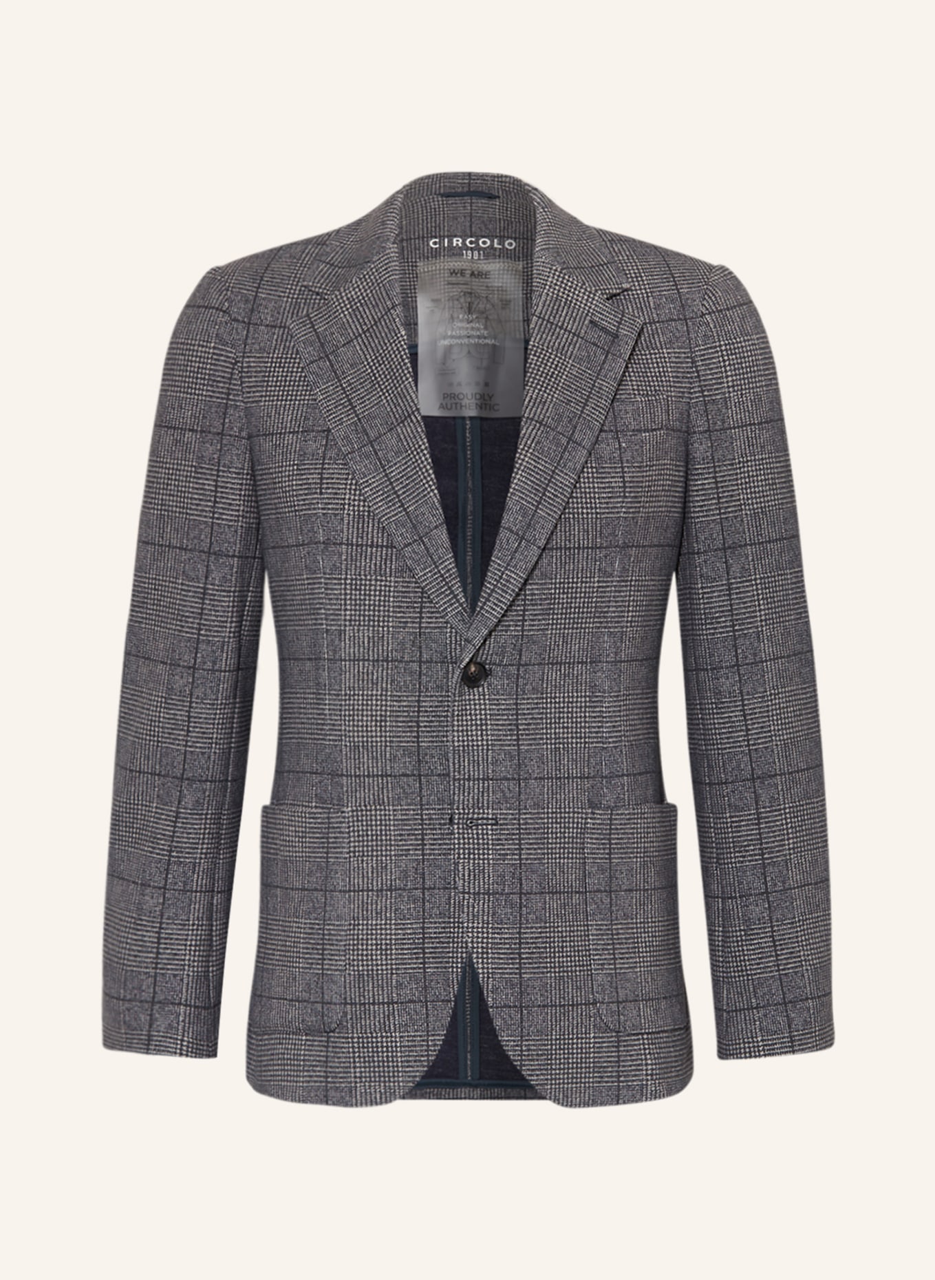 CIRCOLO 1901 Suit jacket extra slim fit made of jersey, Color: DARK BLUE/ LIGHT GRAY (Image 1)