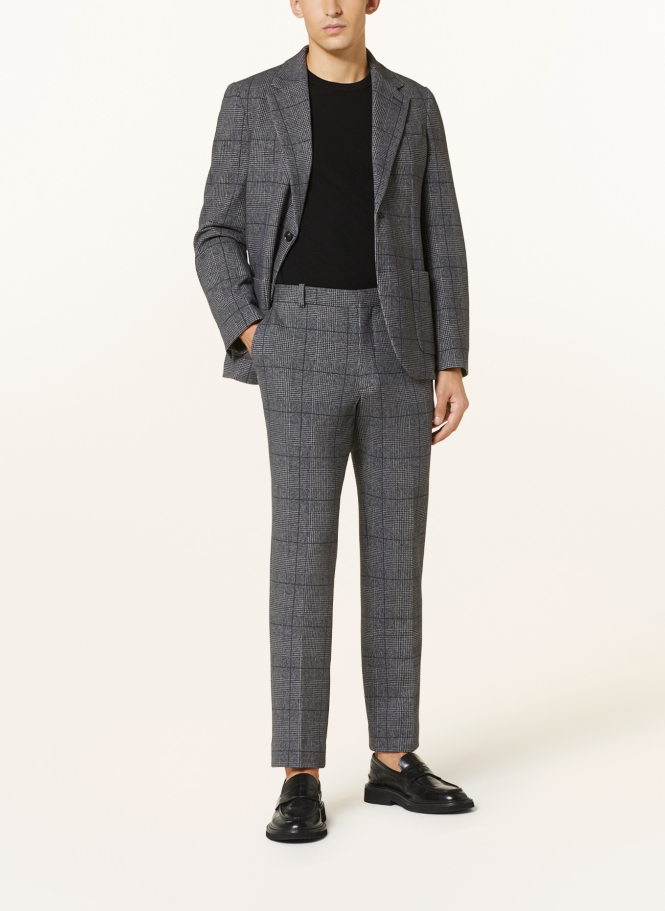 CIRCOLO 1901 Suit trousers regular fit made of jersey, Color: GRAY/ BLUE (Image 2)