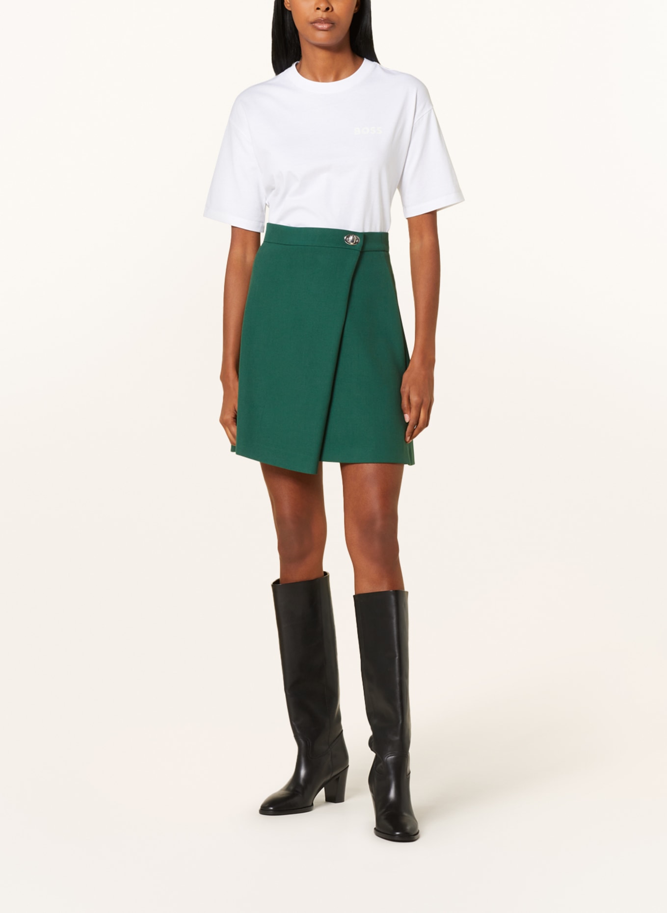 BOSS Wrap skirt VOFELA, Color: GREEN (Image 2)