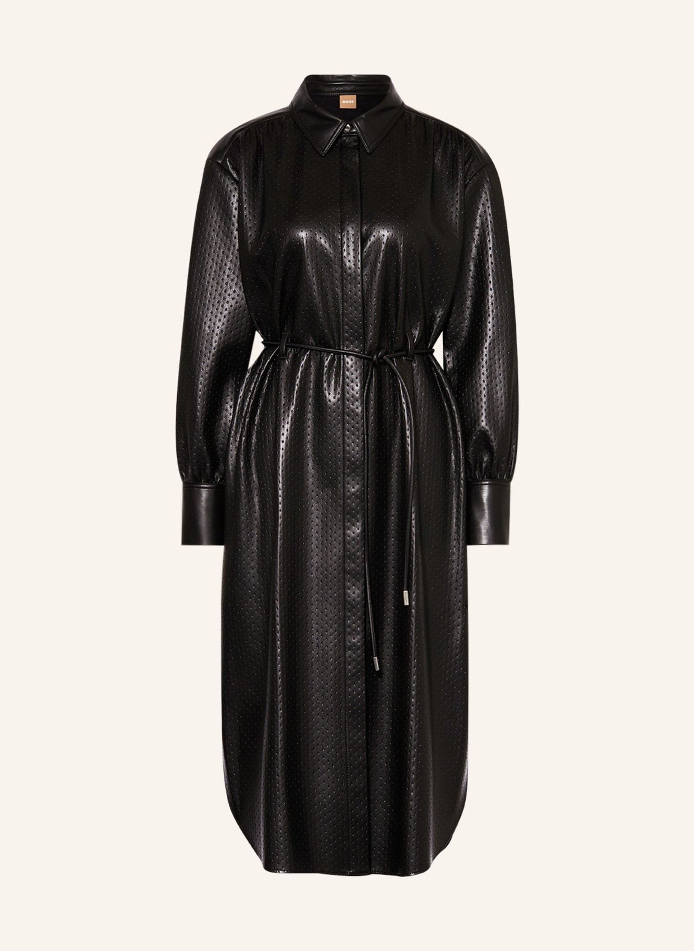 BOSS Shirt dress DIBANORA in leather look, Color: BLACK (Image 1)