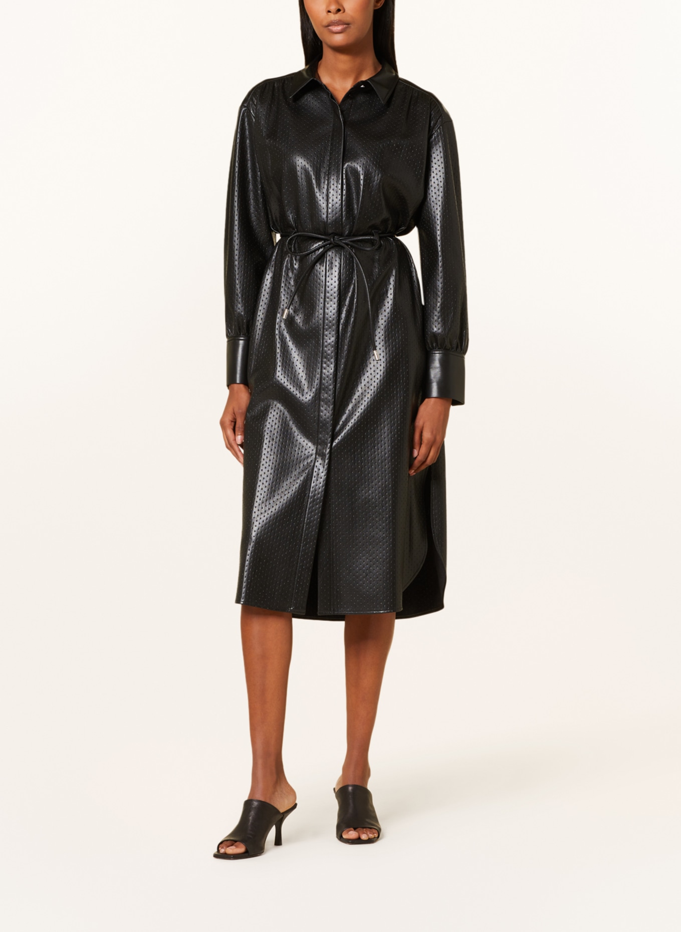 BOSS Shirt dress DIBANORA in leather look, Color: BLACK (Image 2)