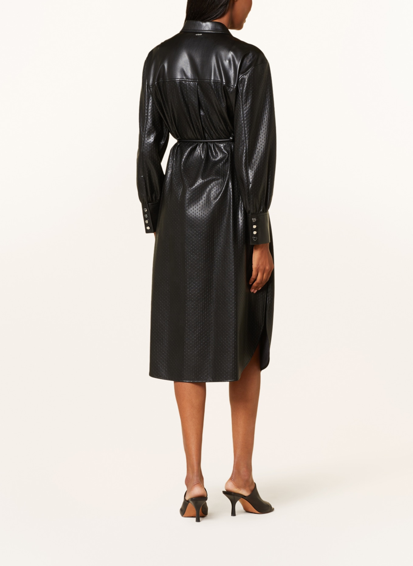BOSS Shirt dress DIBANORA in leather look, Color: BLACK (Image 3)