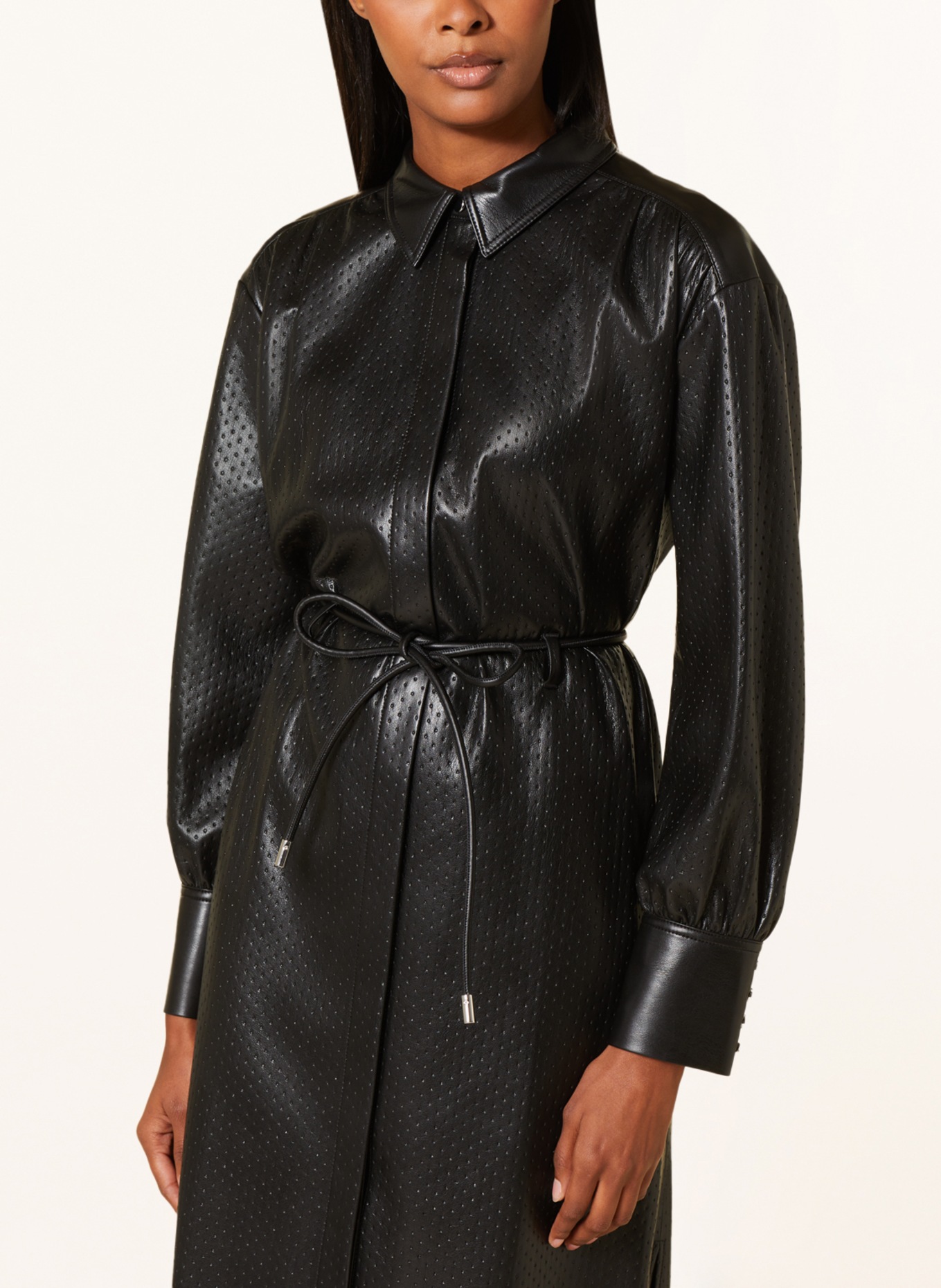 BOSS Shirt dress DIBANORA in leather look, Color: BLACK (Image 4)