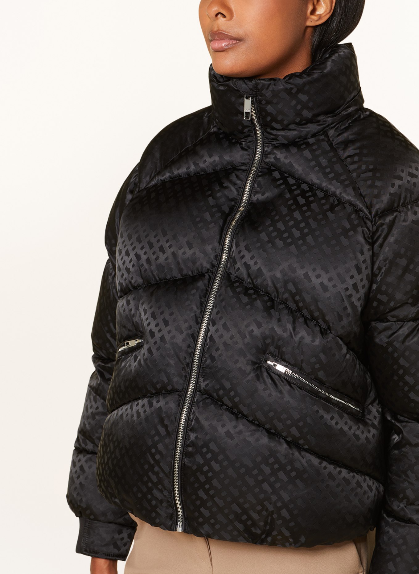 BOSS Quilted jacket with removable hood, Color: BLACK (Image 5)
