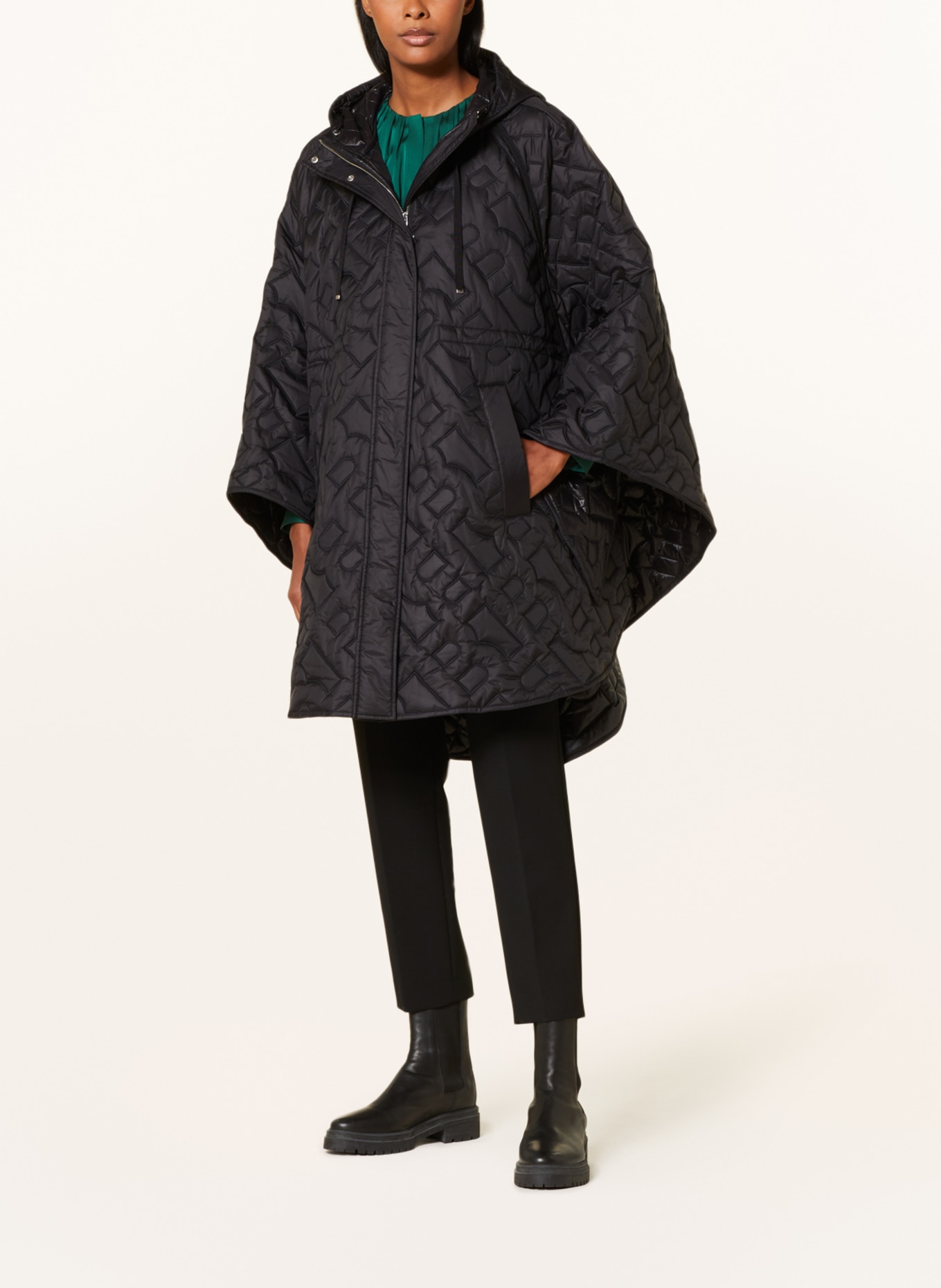 BOSS Quilted cape PASSITO, Color: BLACK (Image 2)