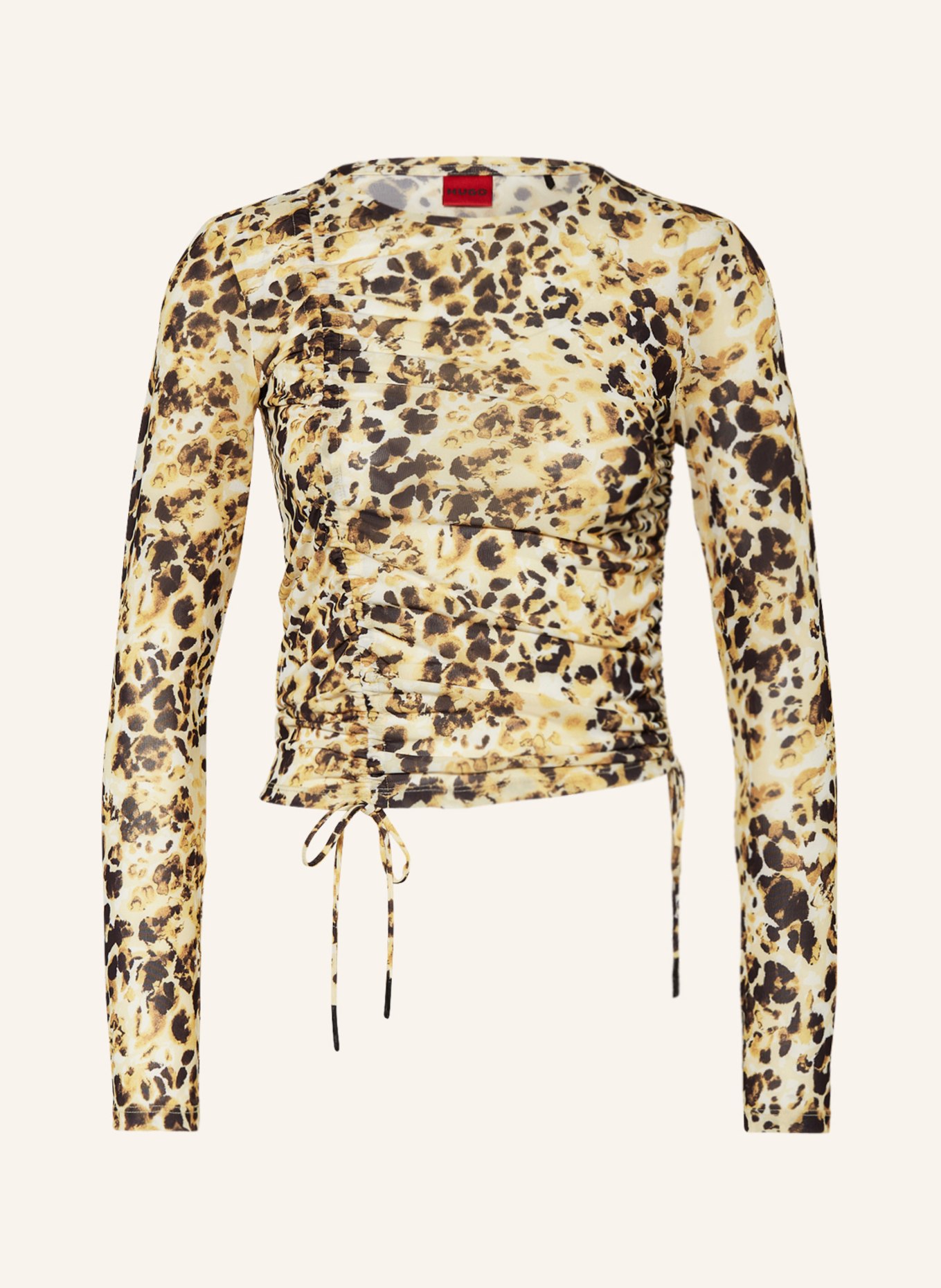 HUGO Shirt blouse DAFUXIA made of mesh, Color: DARK YELLOW/ LIGHT YELLOW/ BLACK (Image 1)
