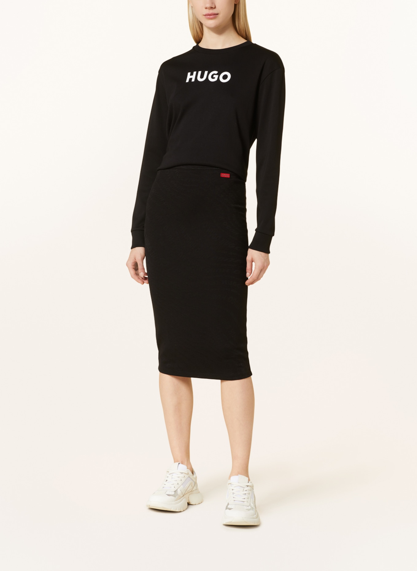 HUGO Jersey skirt NOLYMPIA, Color: BLACK (Image 2)