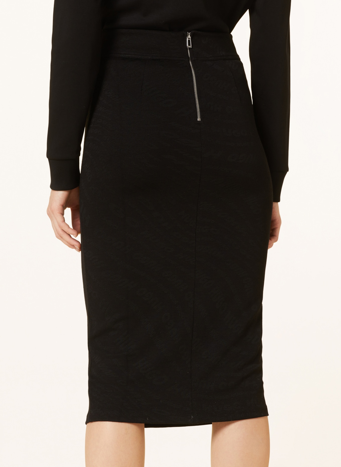 HUGO Jersey skirt NOLYMPIA, Color: BLACK (Image 4)