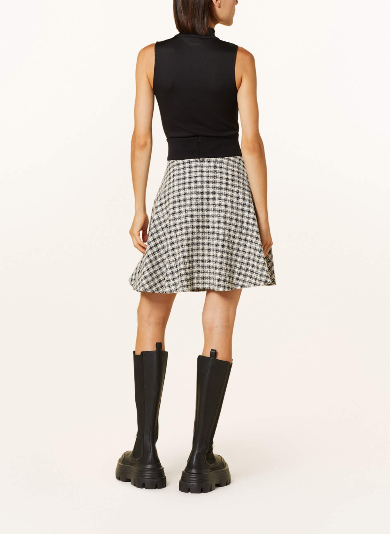 HUGO Tweed skirt ROMESI, Color: BLACK/ WHITE (Image 3)