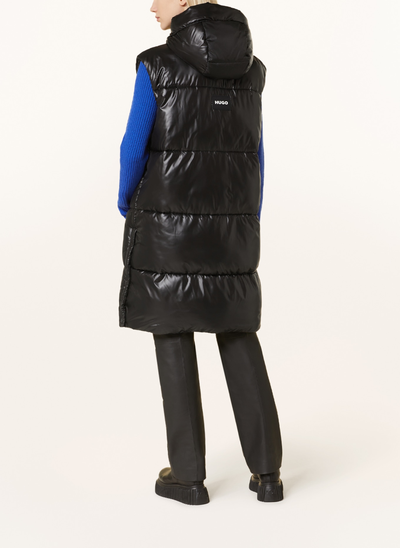 HUGO Quilted vest FELIXIA, Color: BLACK (Image 3)