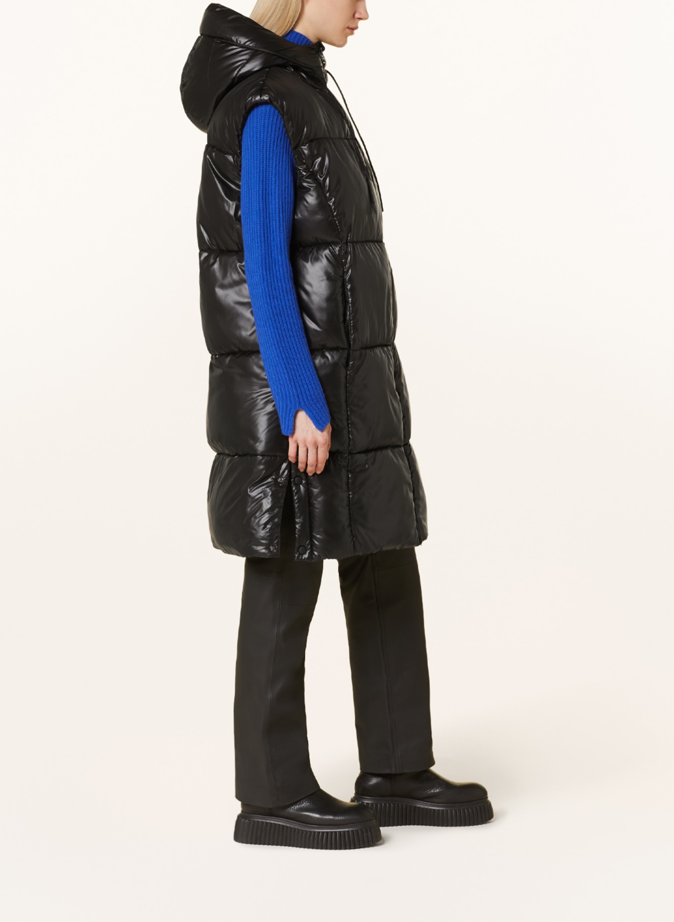 HUGO Quilted vest FELIXIA, Color: BLACK (Image 4)