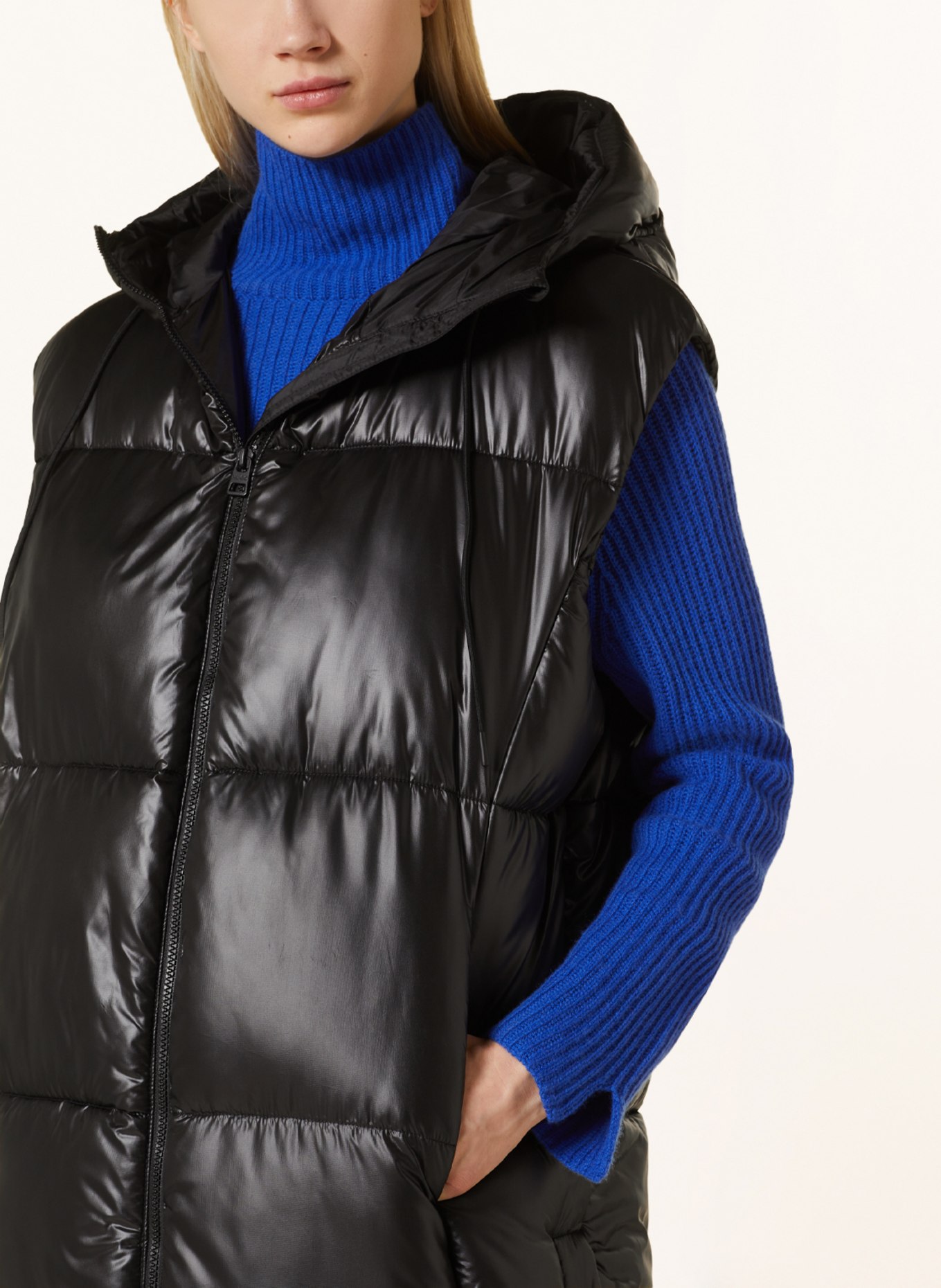 HUGO Quilted vest FELIXIA, Color: BLACK (Image 5)