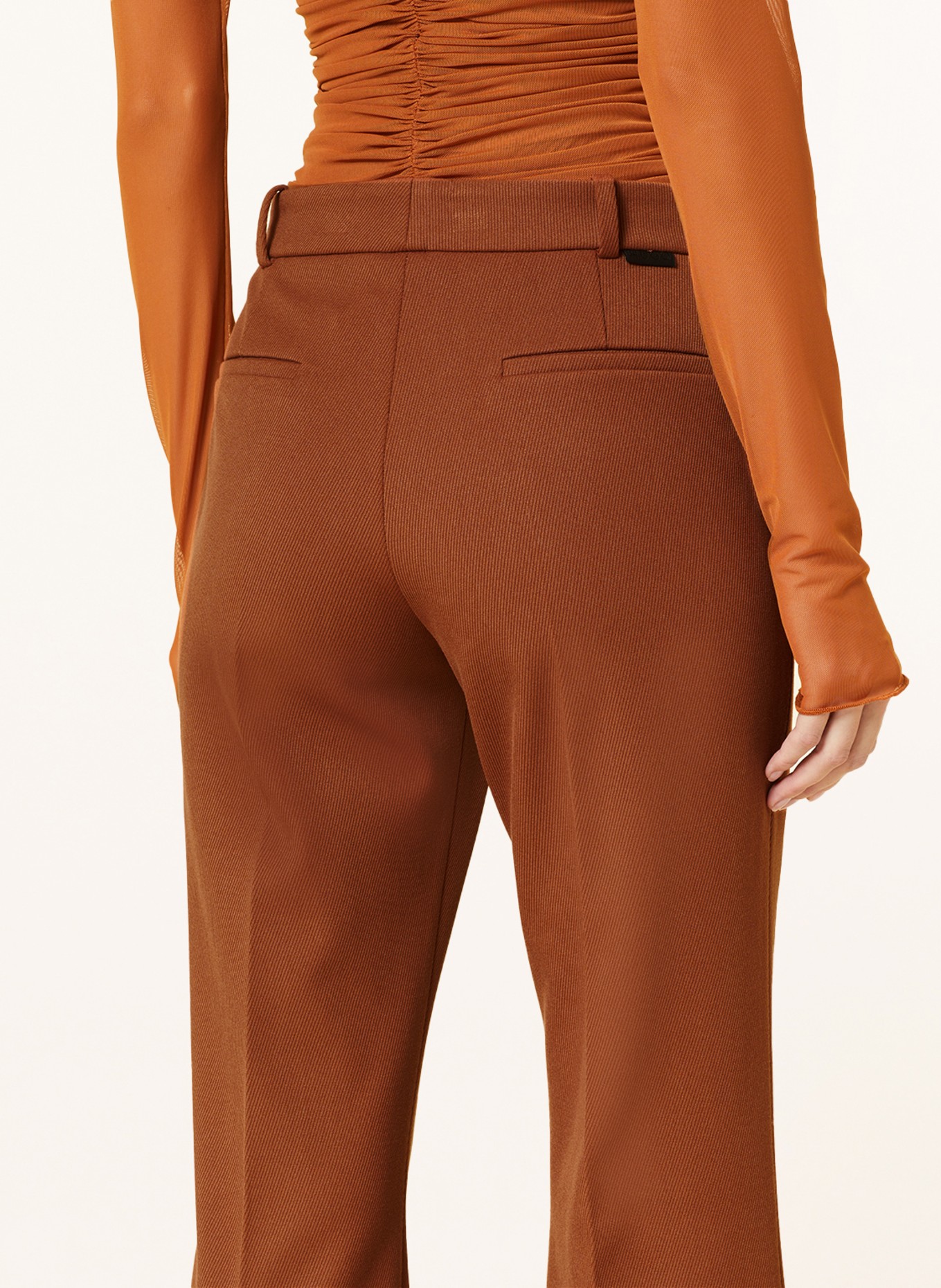 HUGO Wide leg trousers HILOTINNA, Color: BROWN (Image 5)