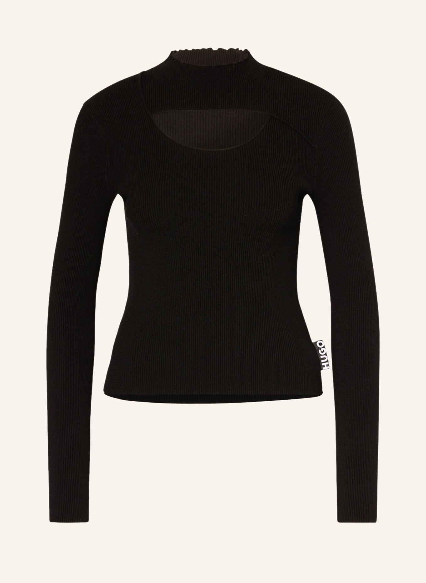 HUGO Long sleeve shirt SORITEX with cut-out, Color: BLACK (Image 1)