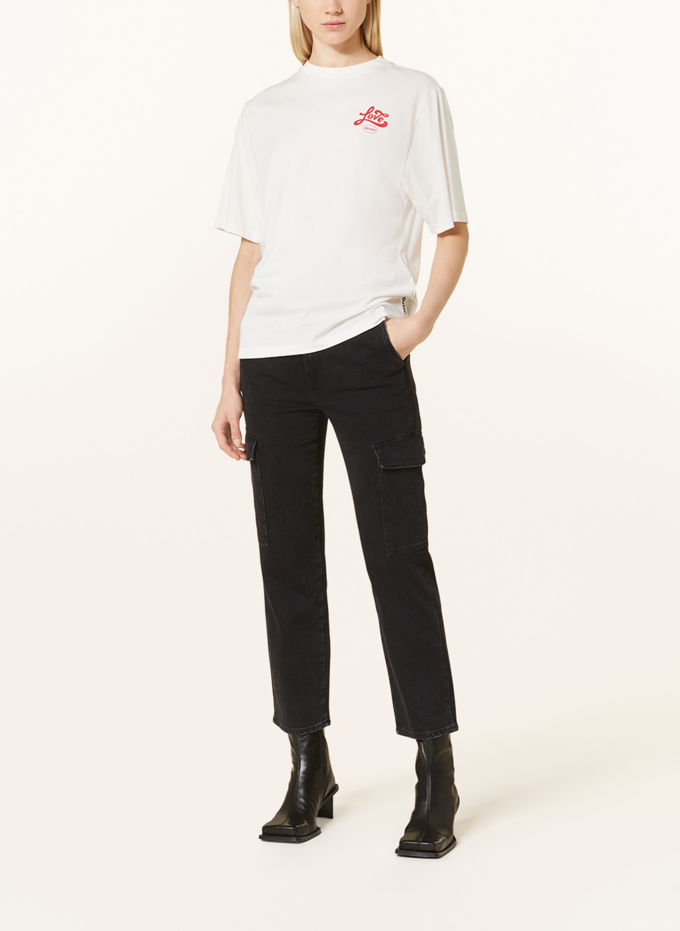 HUGO T-shirt DALONIA, Color: WHITE (Image 3)