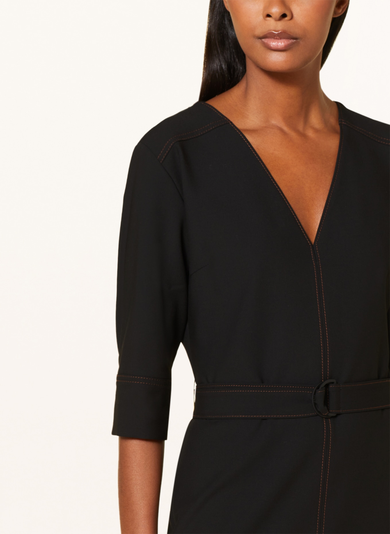 HUGO Dress KOSILA with 3/4 sleeves, Color: BLACK (Image 4)