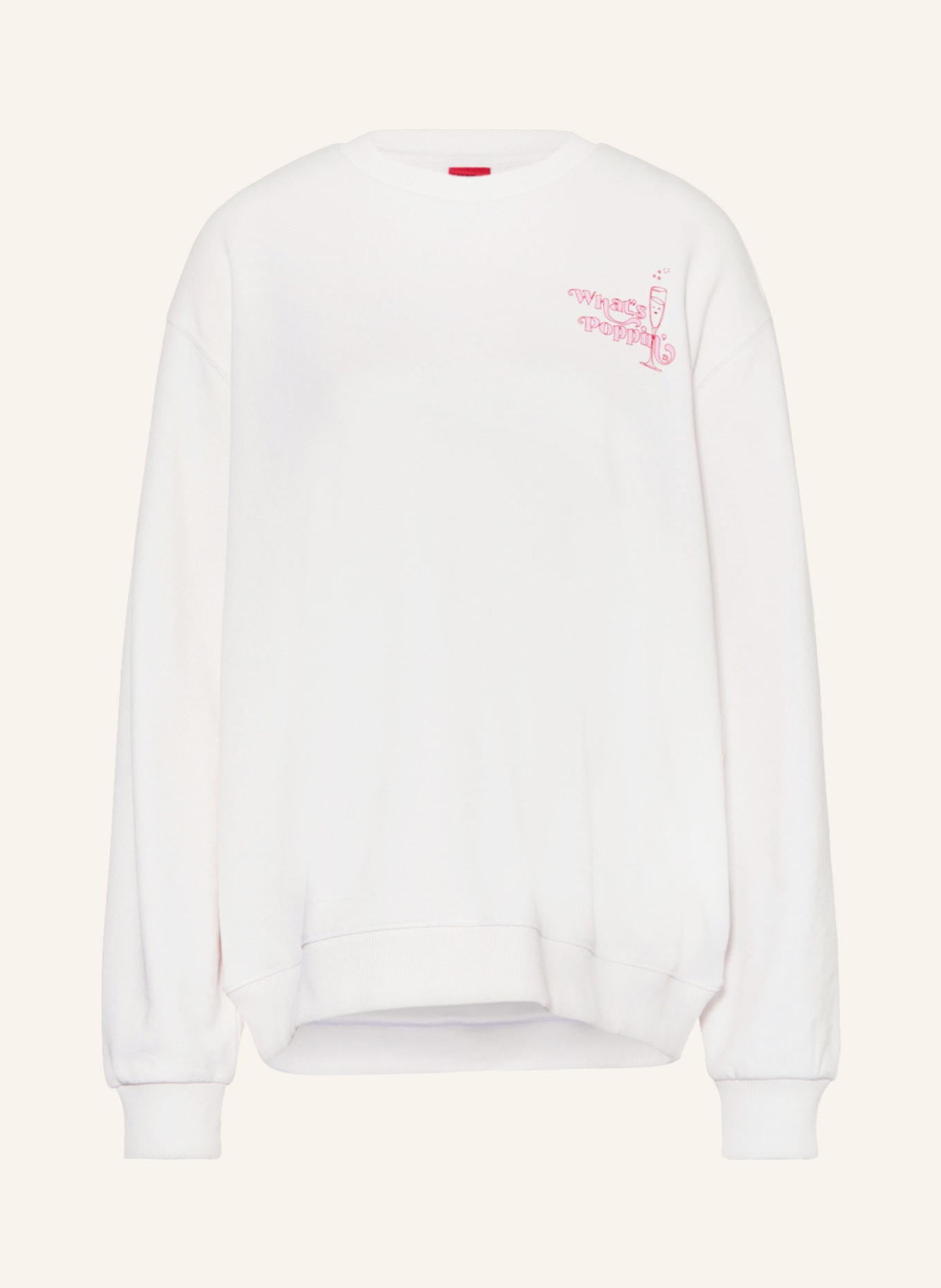 White sweatshirt sale with red writing
