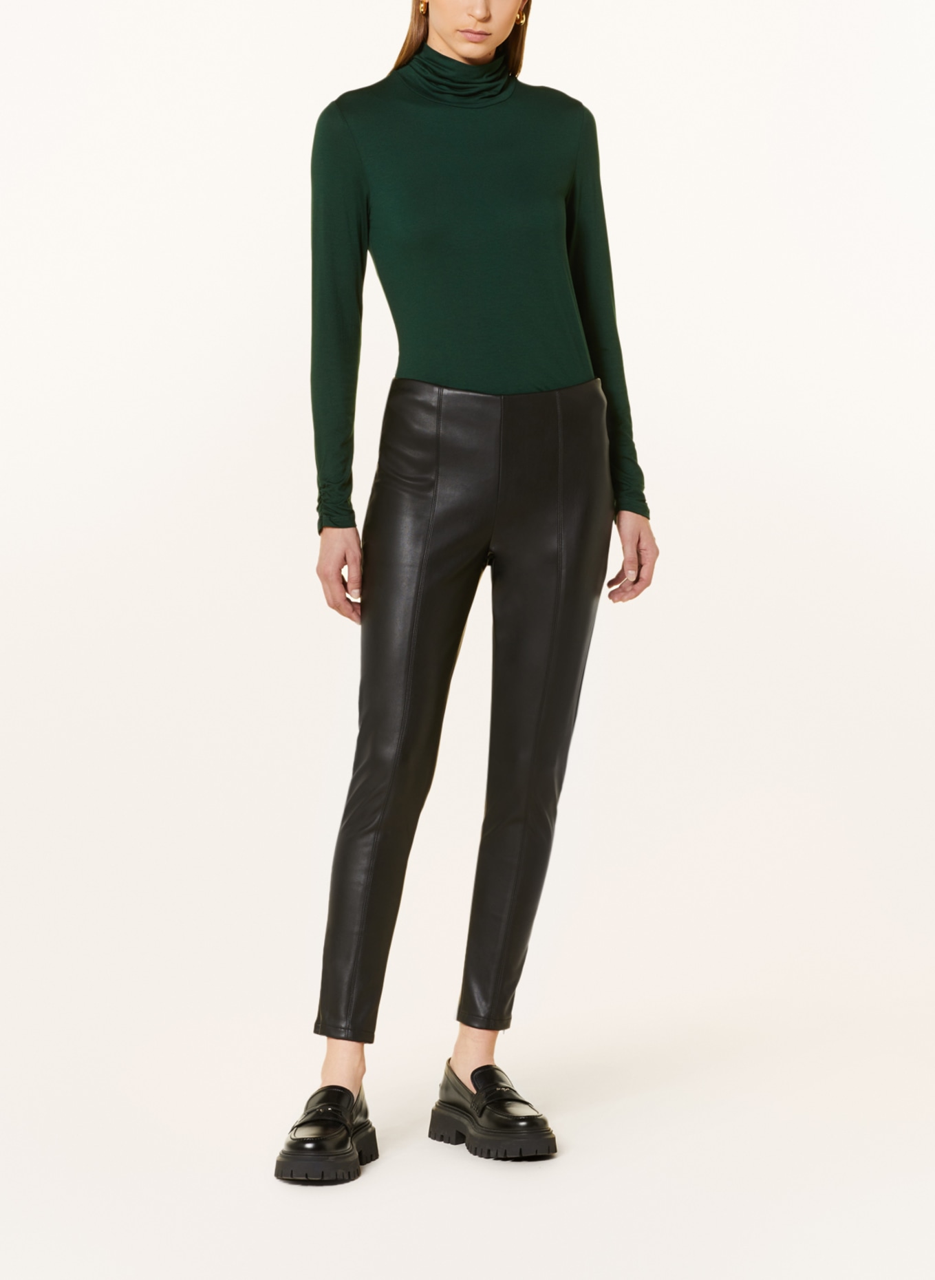 MORE & MORE Leggings in leather look, Color: BLACK (Image 2)