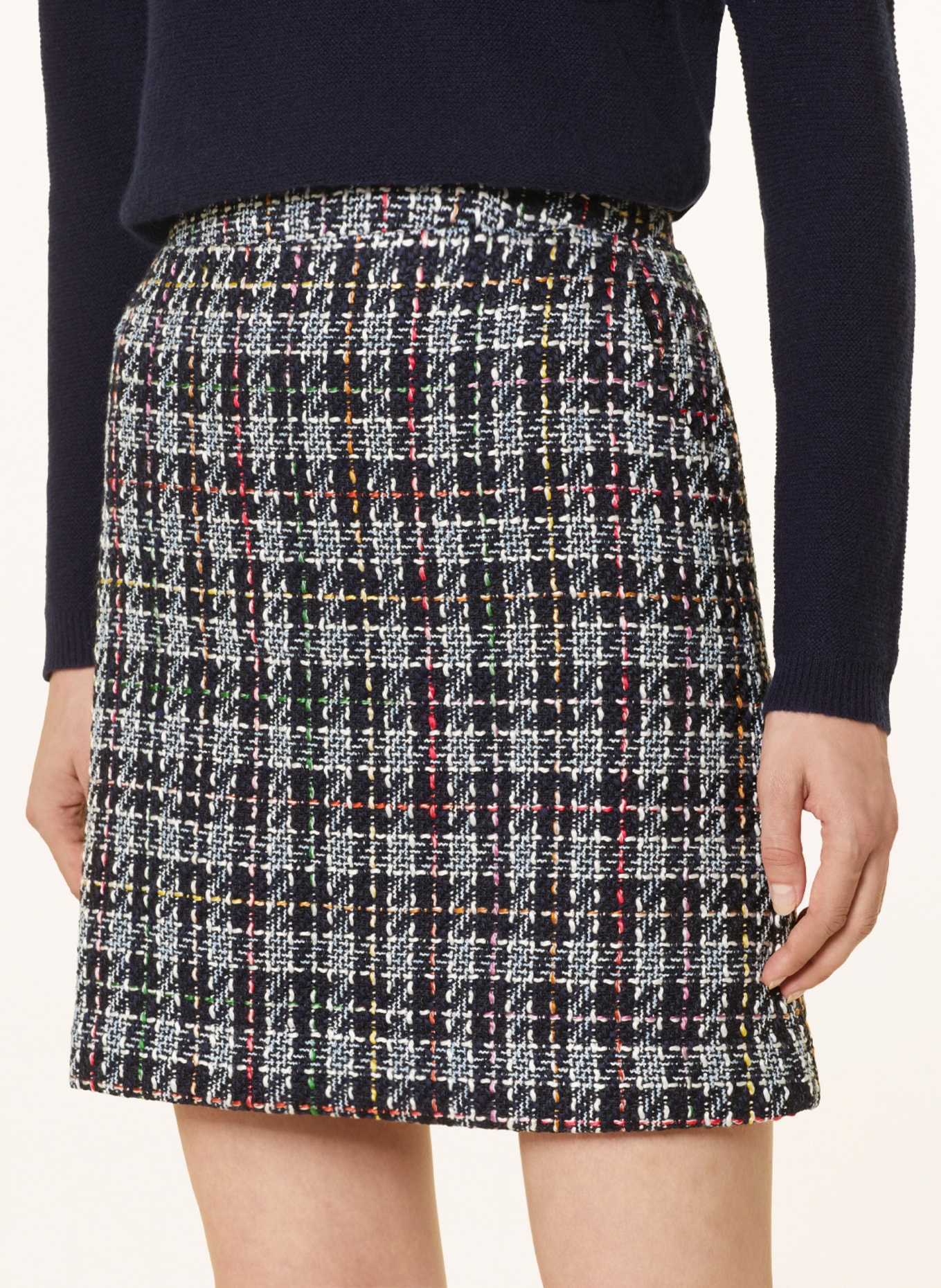 MORE & MORE Tweed skirt, Color: BLACK/ WHITE/ GREEN (Image 4)