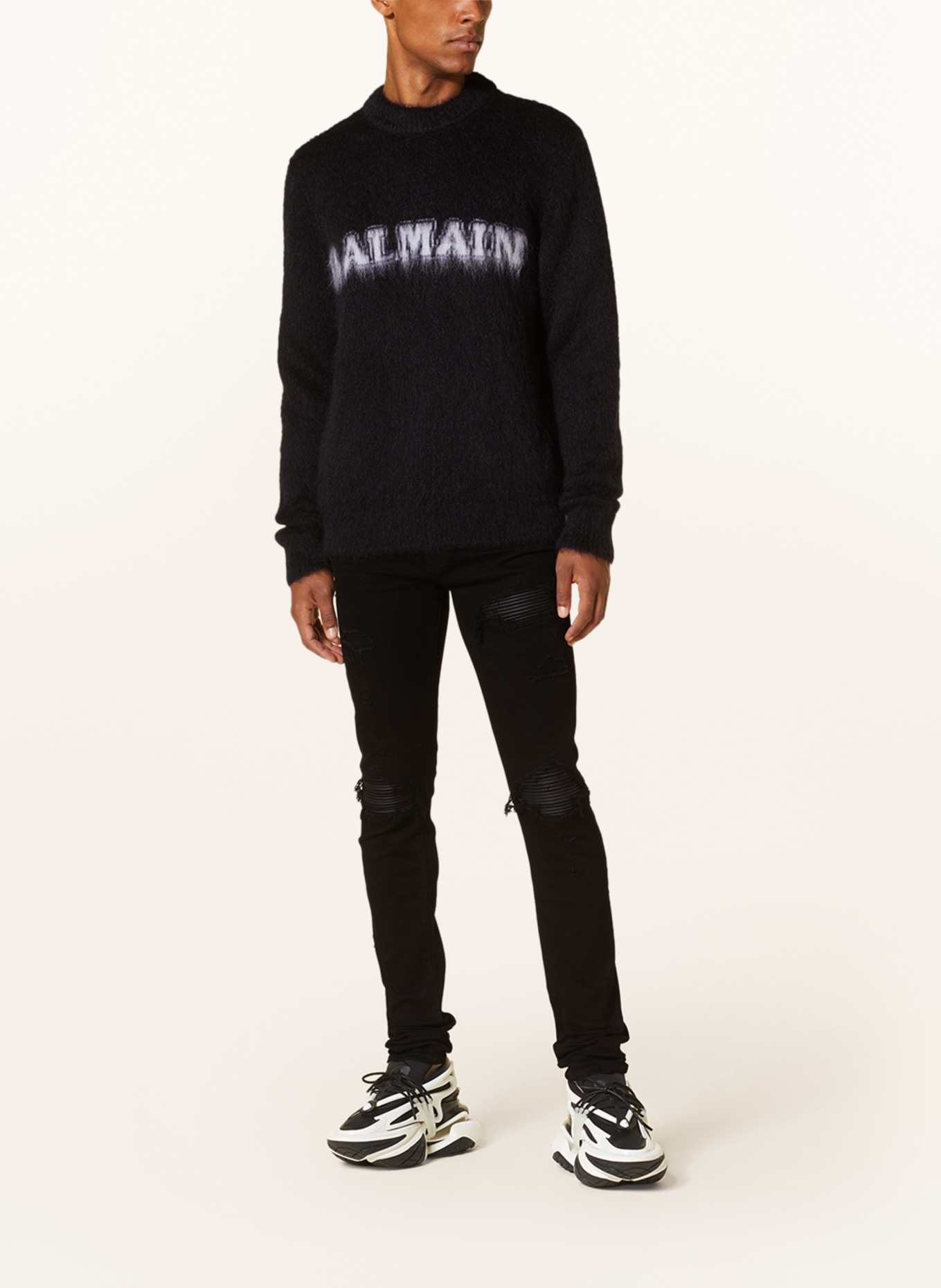 BALMAIN Sweater, Color: BLACK/ WHITE (Image 2)