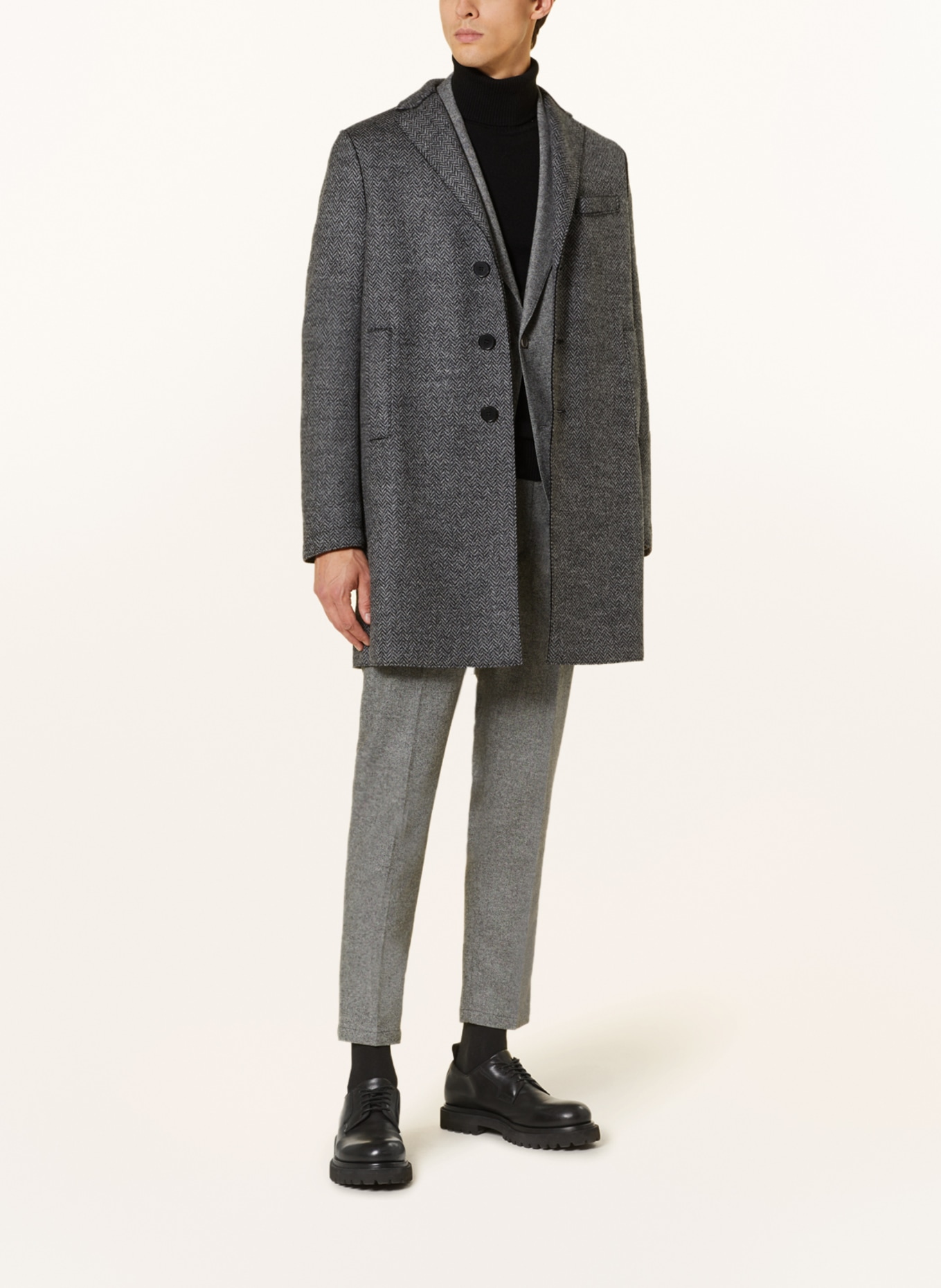 HARRIS WHARF LONDON Wool coat, Color: GRAY/ DARK GRAY (Image 2)