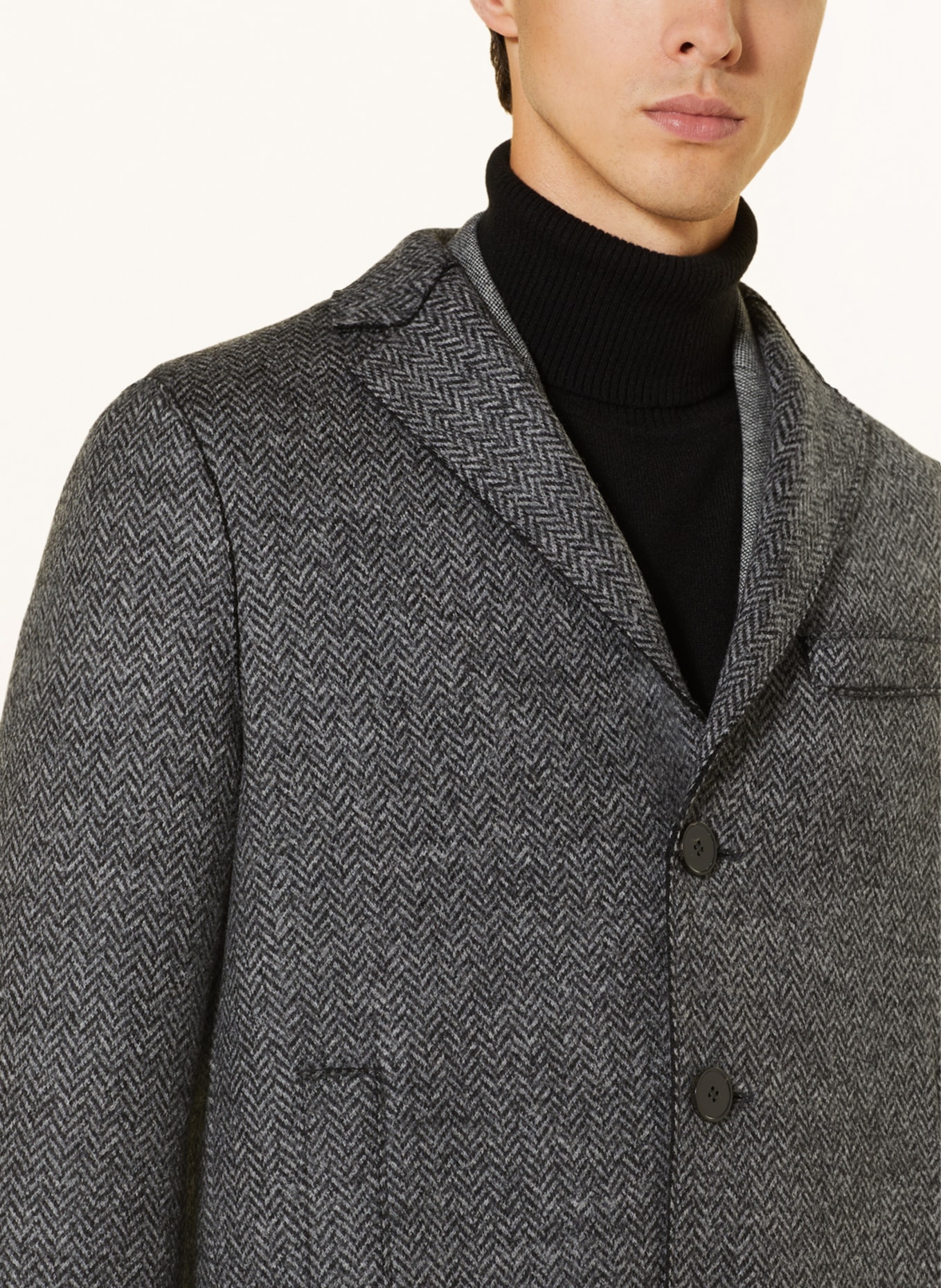 HARRIS WHARF LONDON Wool coat, Color: GRAY/ DARK GRAY (Image 4)