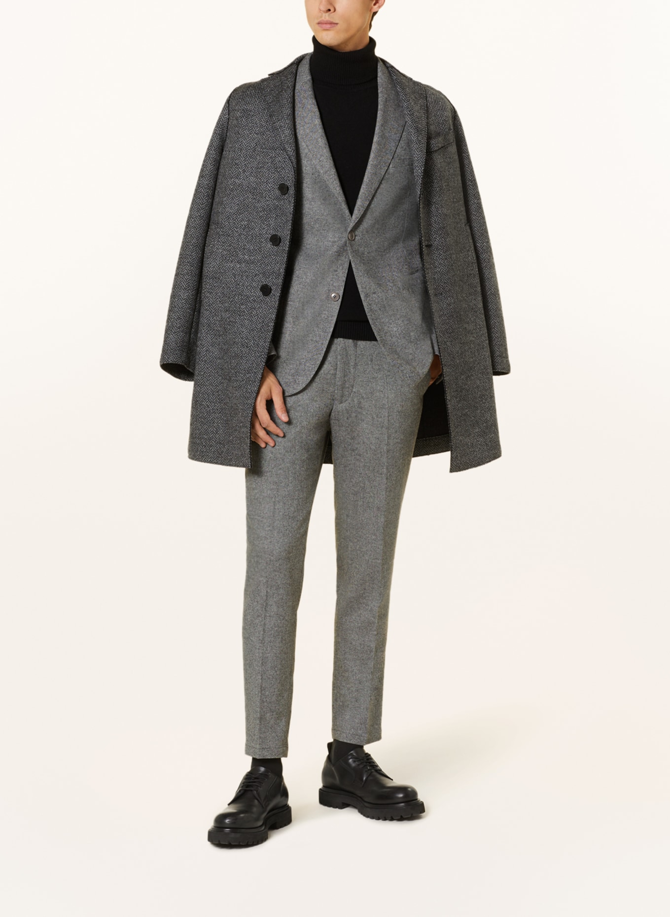 HARRIS WHARF LONDON Wool coat, Color: GRAY/ DARK GRAY (Image 5)