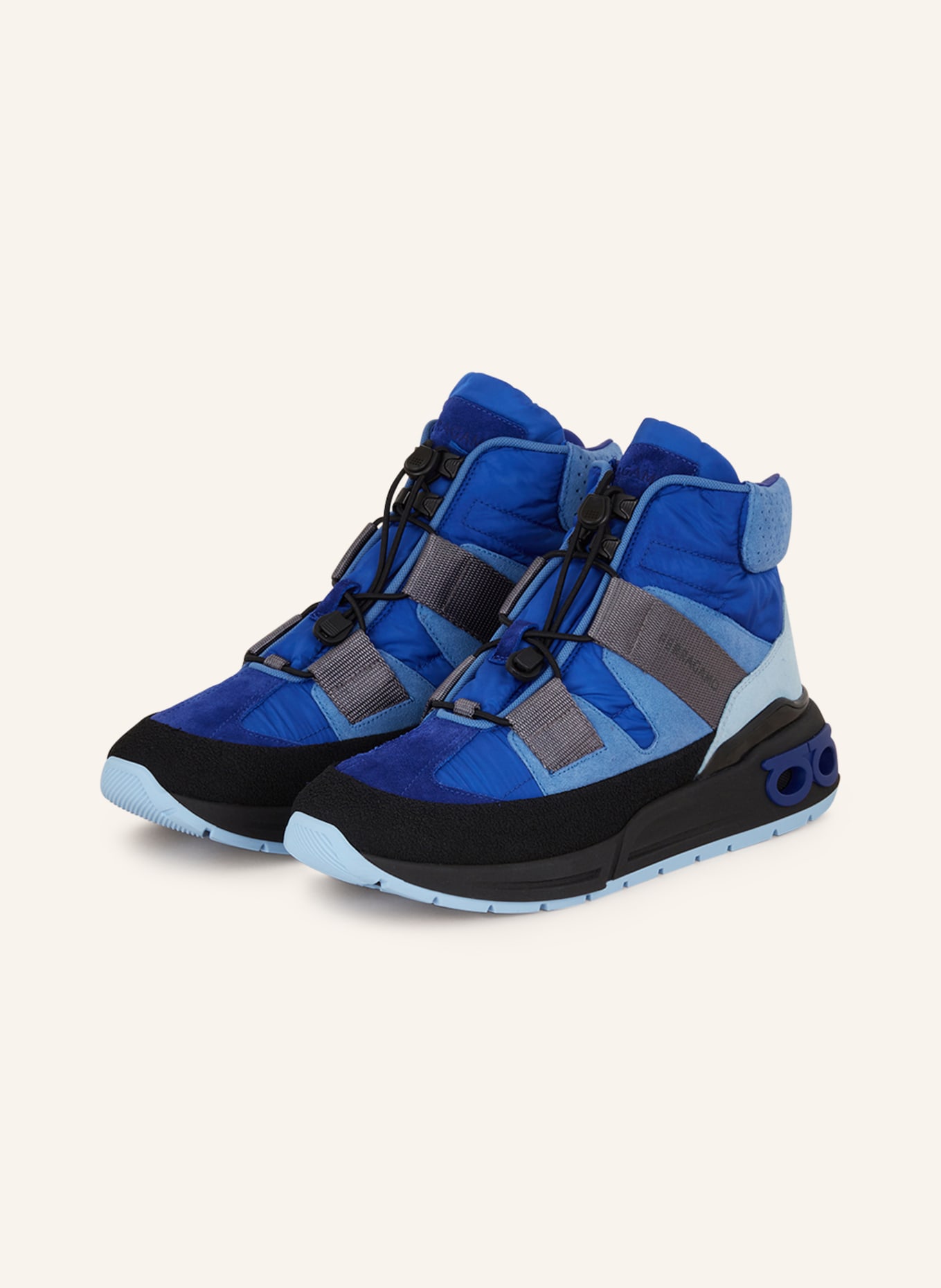 FERRAGAMO High-top sneakers LEONIDA, Color: BLACK/ BLUE/ LIGHT BLUE (Image 1)