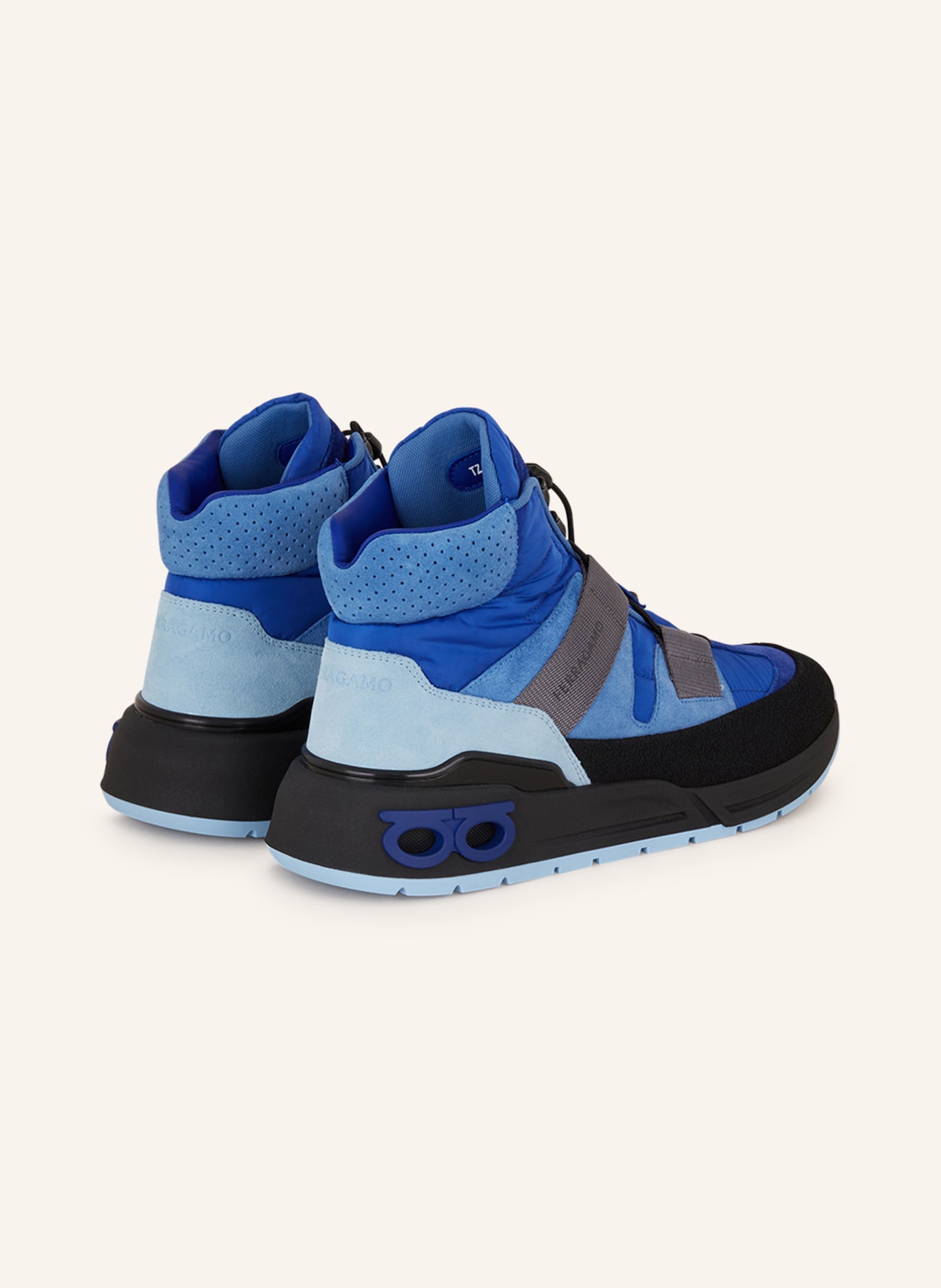 FERRAGAMO High-top sneakers LEONIDA, Color: BLACK/ BLUE/ LIGHT BLUE (Image 2)