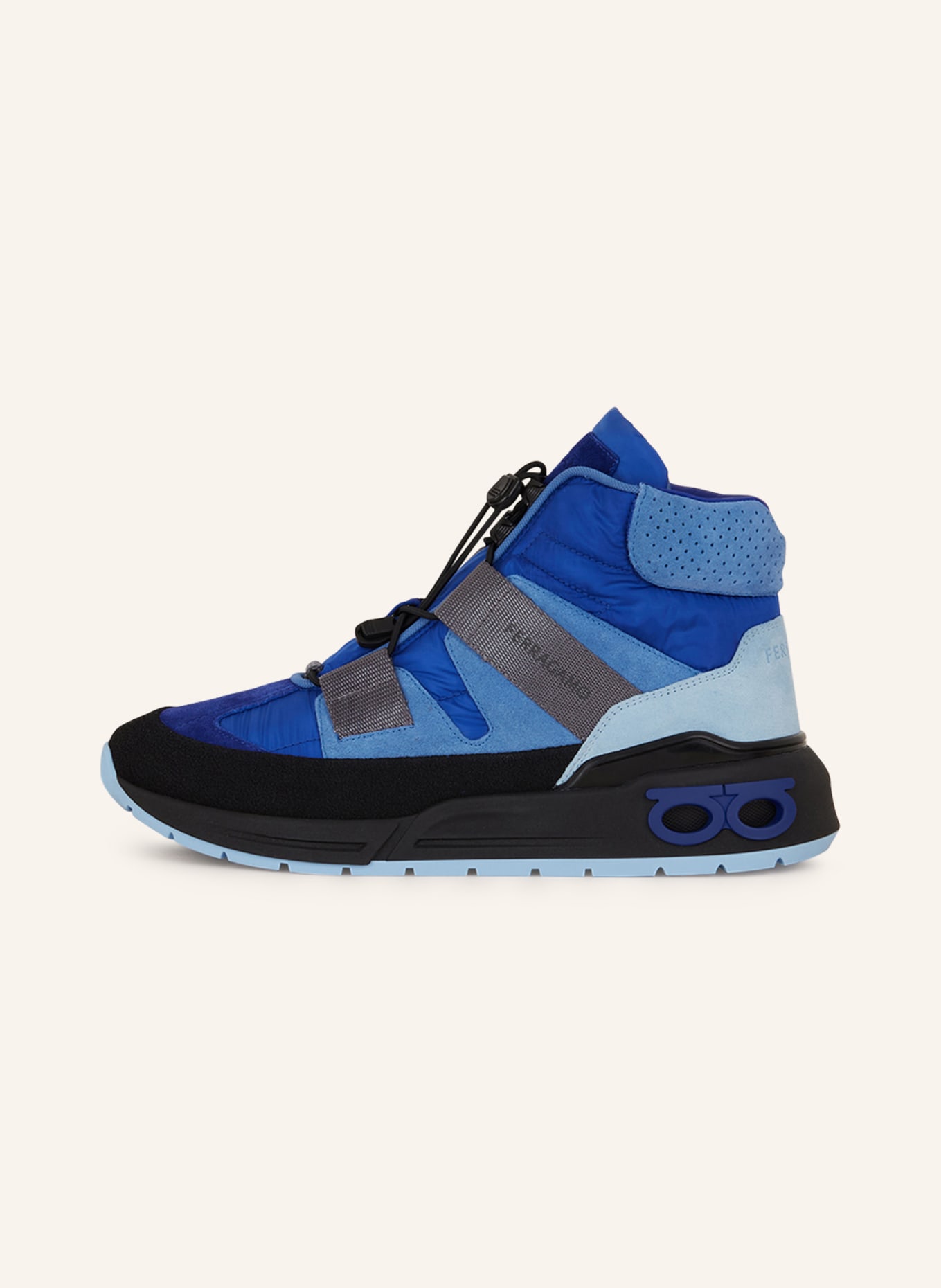 FERRAGAMO High-top sneakers LEONIDA, Color: BLACK/ BLUE/ LIGHT BLUE (Image 4)