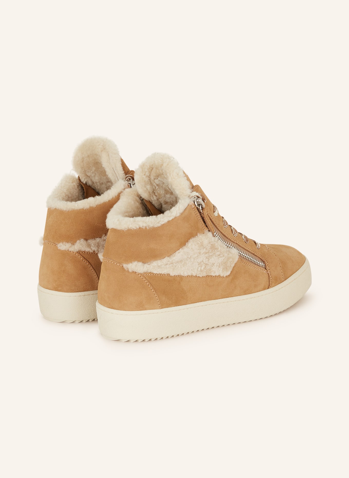 GIUSEPPE ZANOTTI DESIGN Boots KRISS with real fur, Color: CREAM/ CAMEL (Image 2)