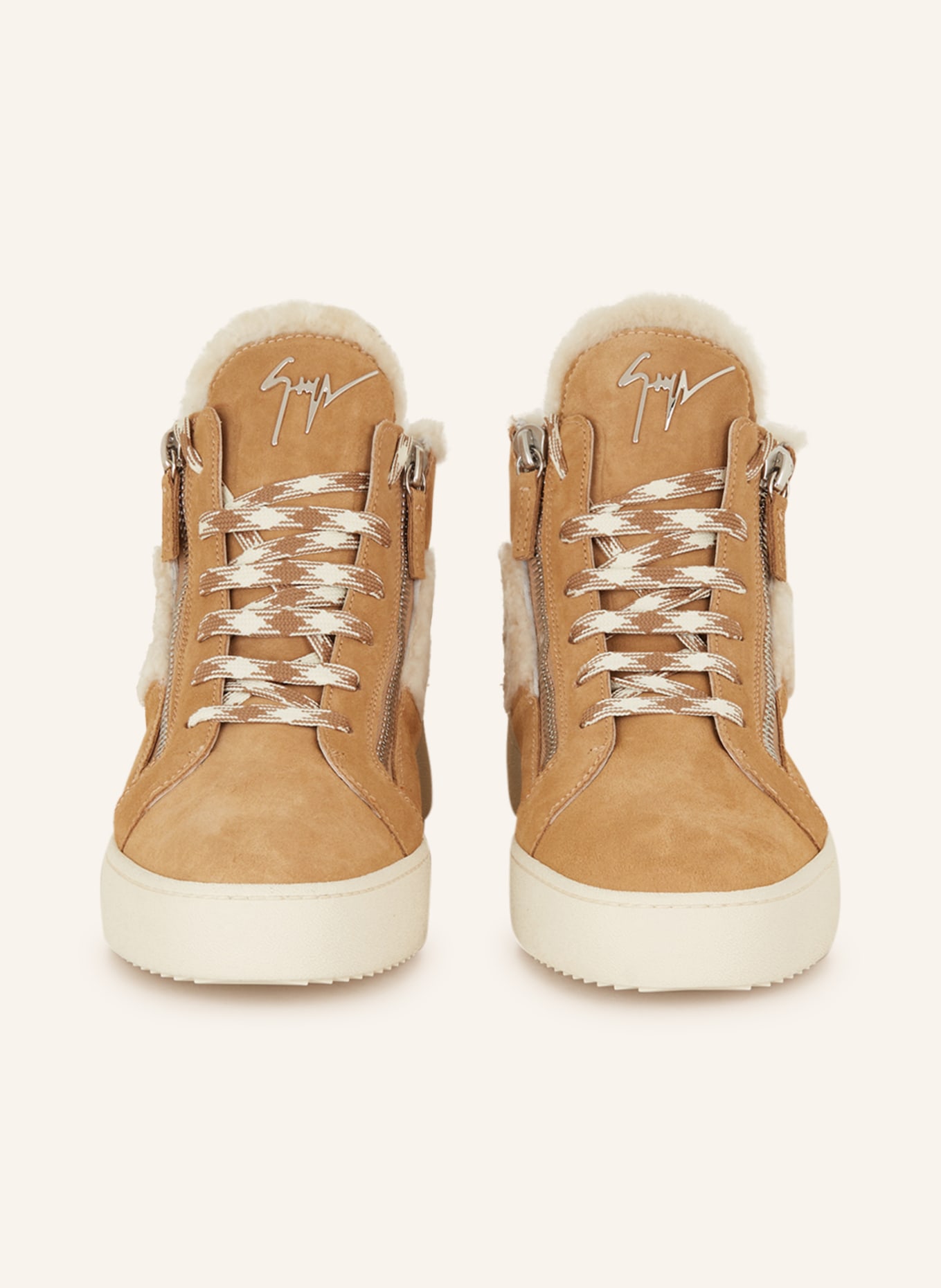GIUSEPPE ZANOTTI DESIGN Boots KRISS with real fur, Color: CREAM/ CAMEL (Image 3)
